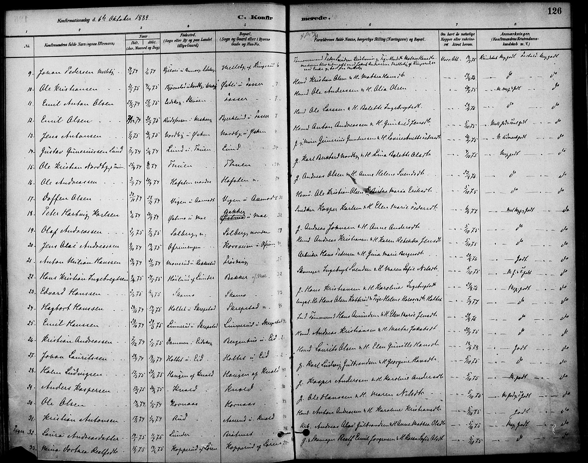 Høland prestekontor Kirkebøker, AV/SAO-A-10346a/F/Fa/L0013: Parish register (official) no. I 13, 1880-1897, p. 126