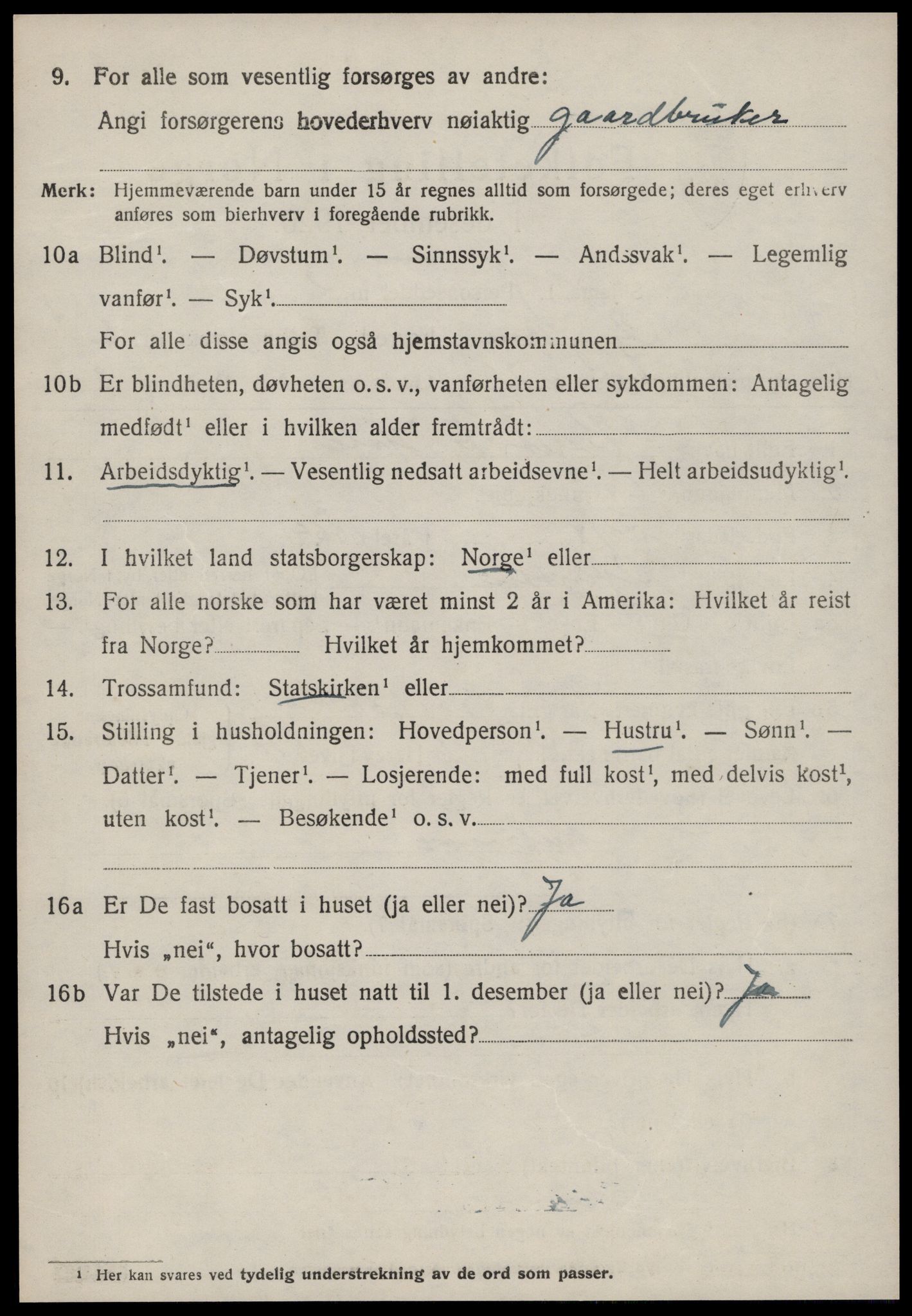SAT, 1920 census for Grytten, 1920, p. 2547