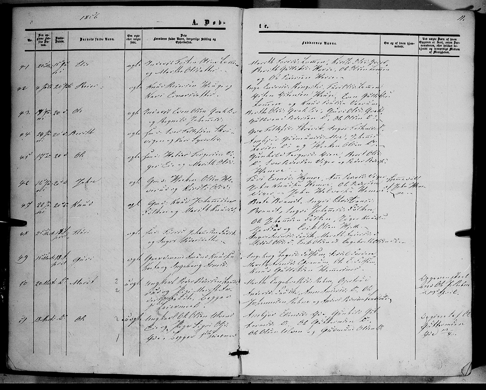 Vestre Slidre prestekontor, SAH/PREST-136/H/Ha/Haa/L0002: Parish register (official) no. 2, 1856-1864, p. 11
