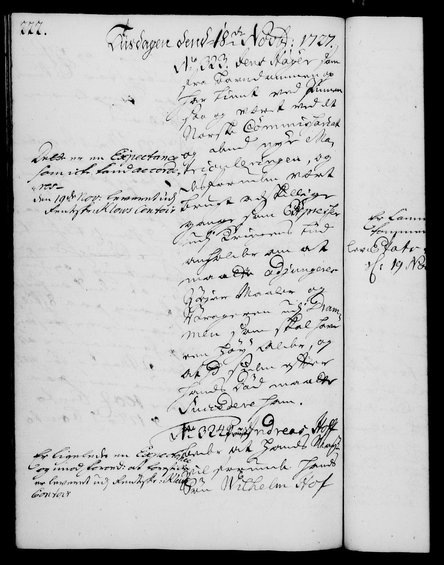 Rentekammeret, Kammerkanselliet, AV/RA-EA-3111/G/Gh/Gha/L0009: Norsk ekstraktmemorialprotokoll (merket RK 53.54), 1726-1728, p. 222