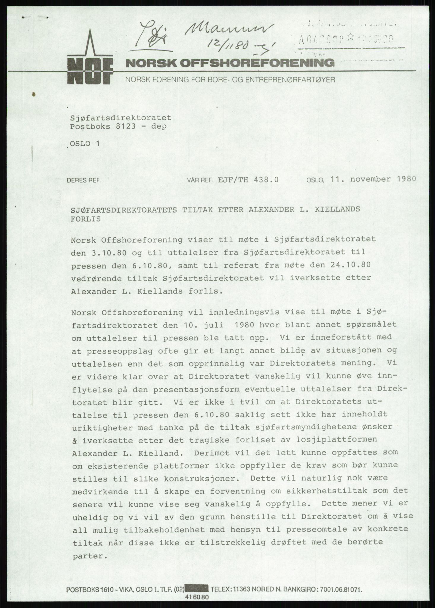 Justisdepartementet, Granskningskommisjonen ved Alexander Kielland-ulykken 27.3.1980, AV/RA-S-1165/D/L0013: H Sjøfartsdirektoratet og Skipskontrollen (H25-H43, H45, H47-H48, H50, H52)/I Det norske Veritas (I34, I41, I47), 1980-1981, p. 653