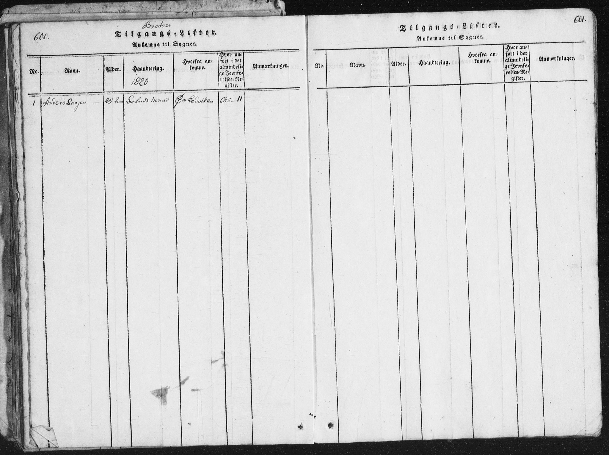 Ministerialprotokoller, klokkerbøker og fødselsregistre - Møre og Romsdal, SAT/A-1454/581/L0942: Parish register (copy) no. 581C00, 1820-1836, p. 600-601