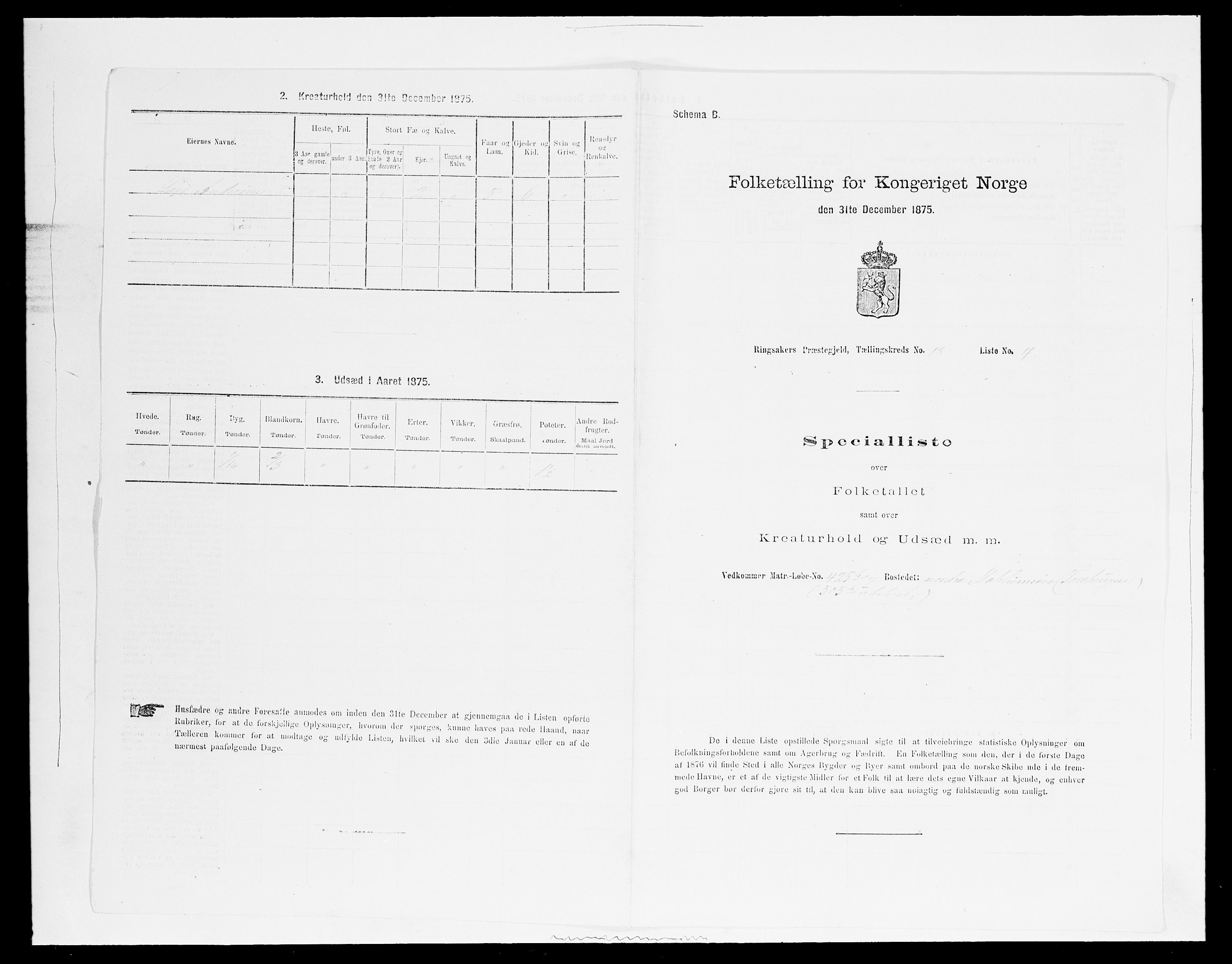 SAH, 1875 census for 0412P Ringsaker, 1875, p. 3564