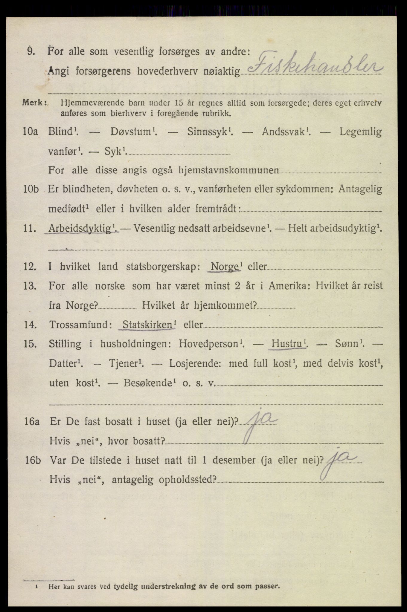 SAK, 1920 census for Fjære, 1920, p. 7438