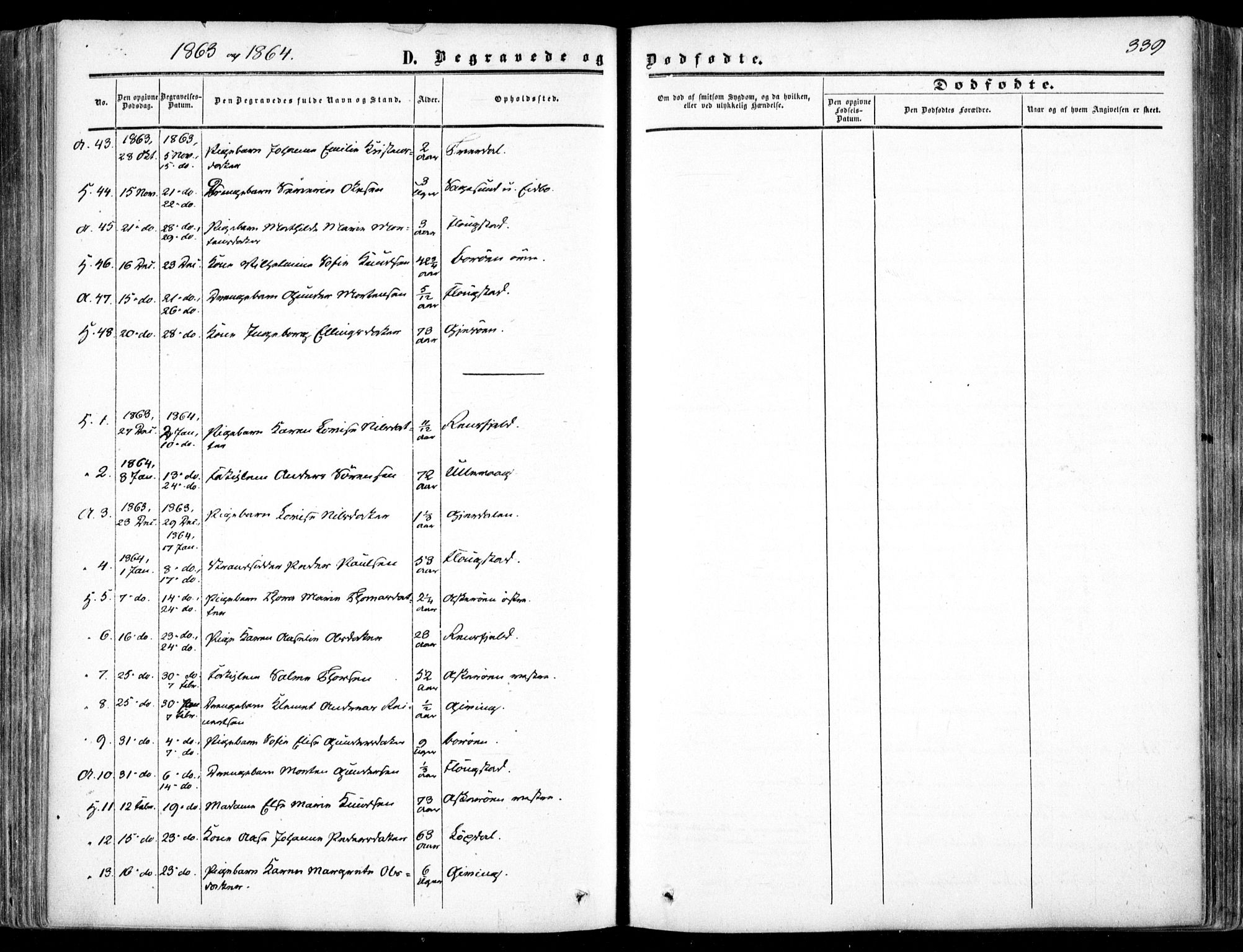 Dypvåg sokneprestkontor, SAK/1111-0007/F/Fa/Faa/L0006: Parish register (official) no. A 6, 1855-1872, p. 339