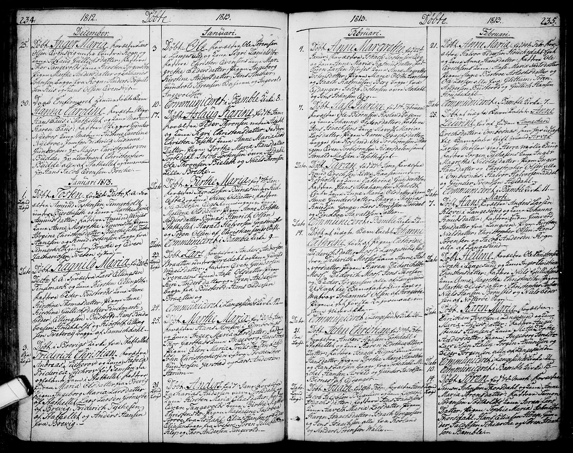 Bamble kirkebøker, SAKO/A-253/F/Fa/L0002: Parish register (official) no. I 2, 1775-1814, p. 234-235