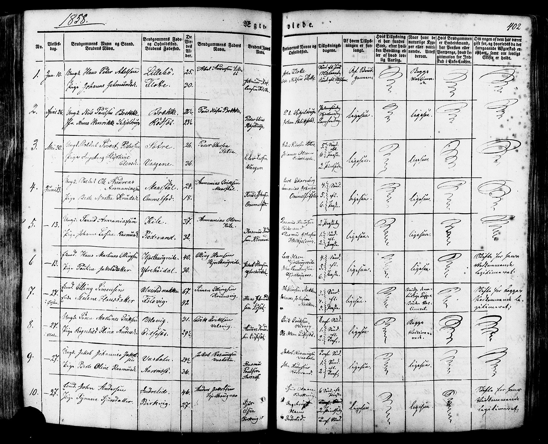 Ministerialprotokoller, klokkerbøker og fødselsregistre - Møre og Romsdal, SAT/A-1454/511/L0140: Parish register (official) no. 511A07, 1851-1878, p. 402