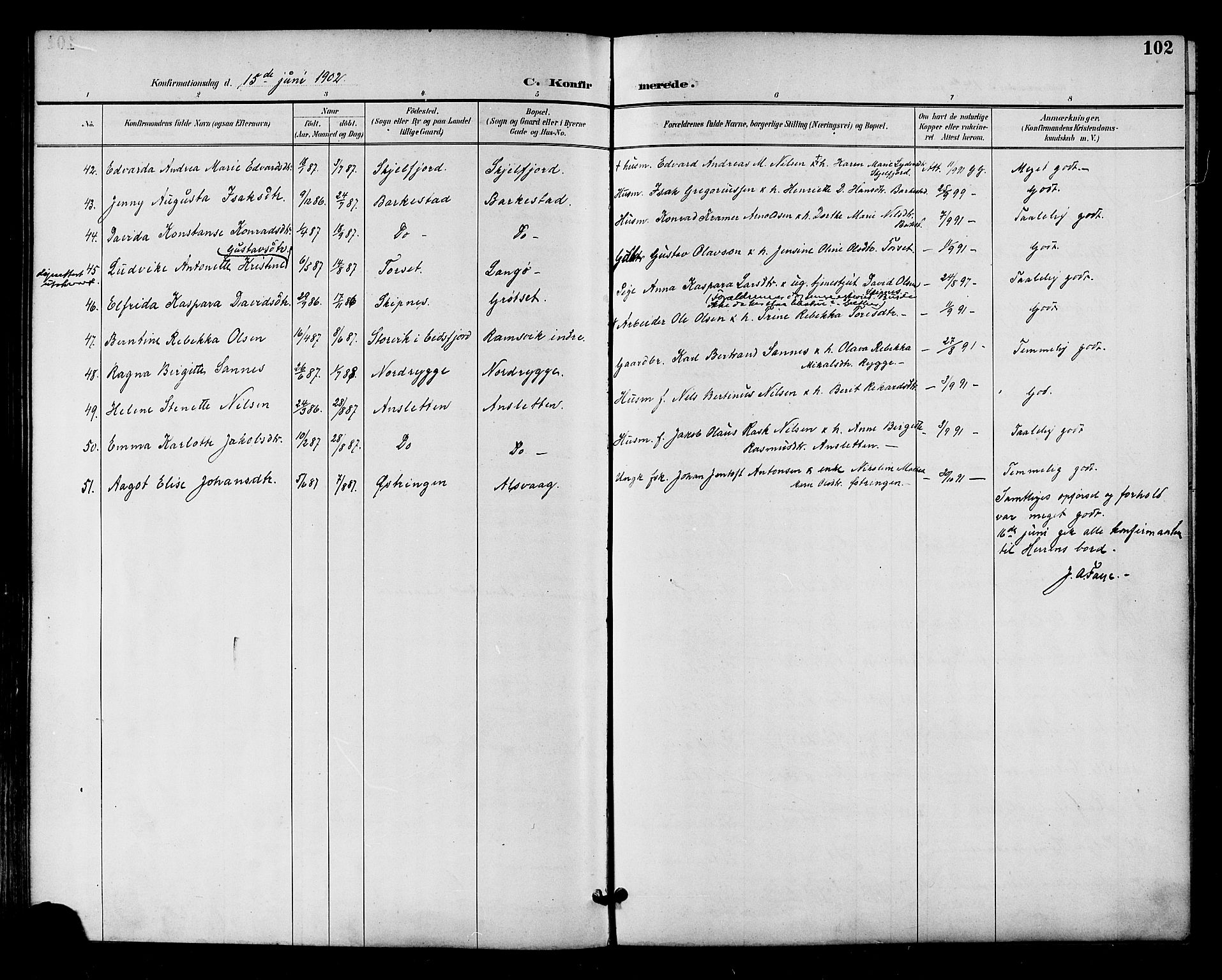 Ministerialprotokoller, klokkerbøker og fødselsregistre - Nordland, SAT/A-1459/893/L1338: Parish register (official) no. 893A10, 1894-1903, p. 102