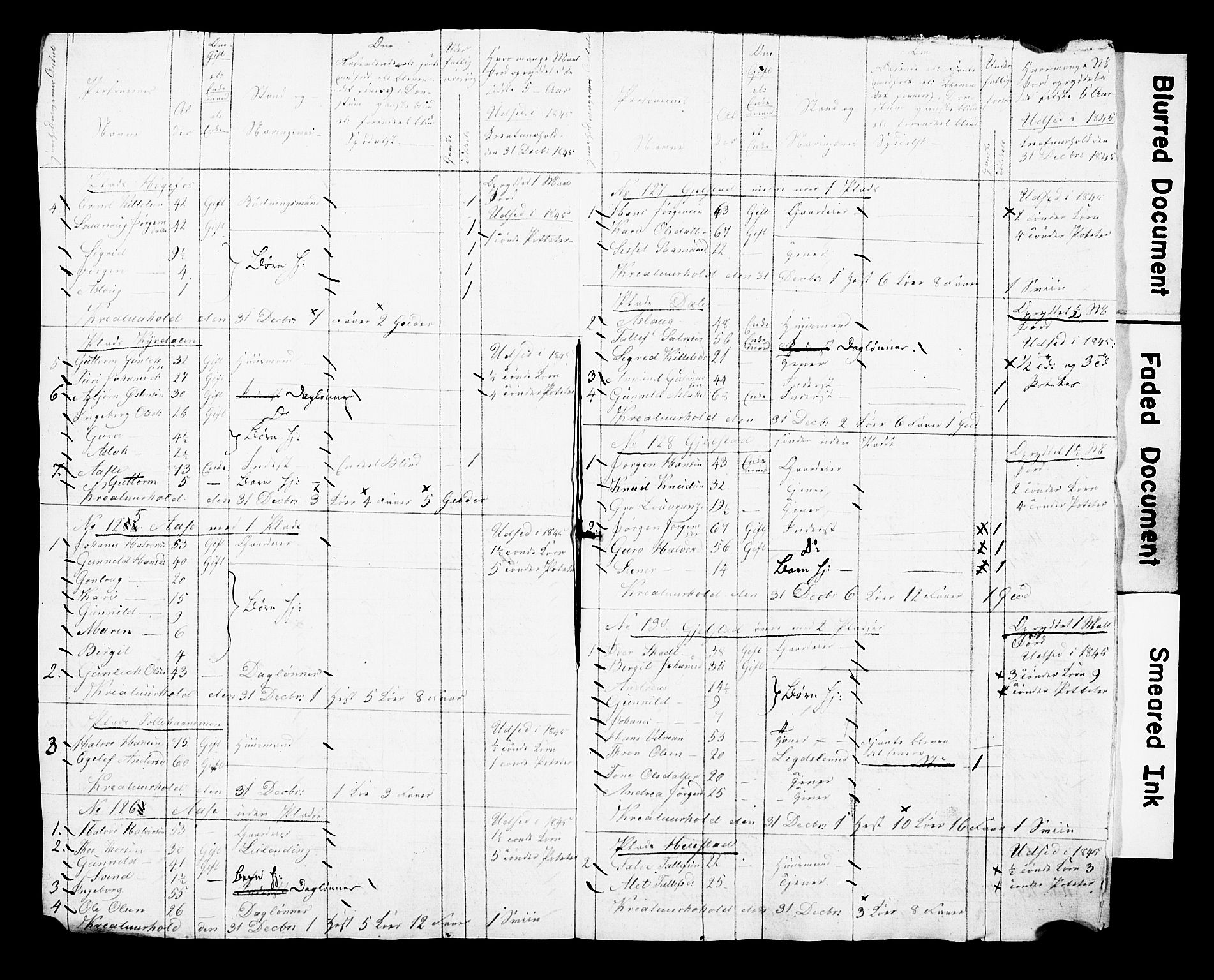 , Census 1845 for Kviteseid, 1845, p. 51