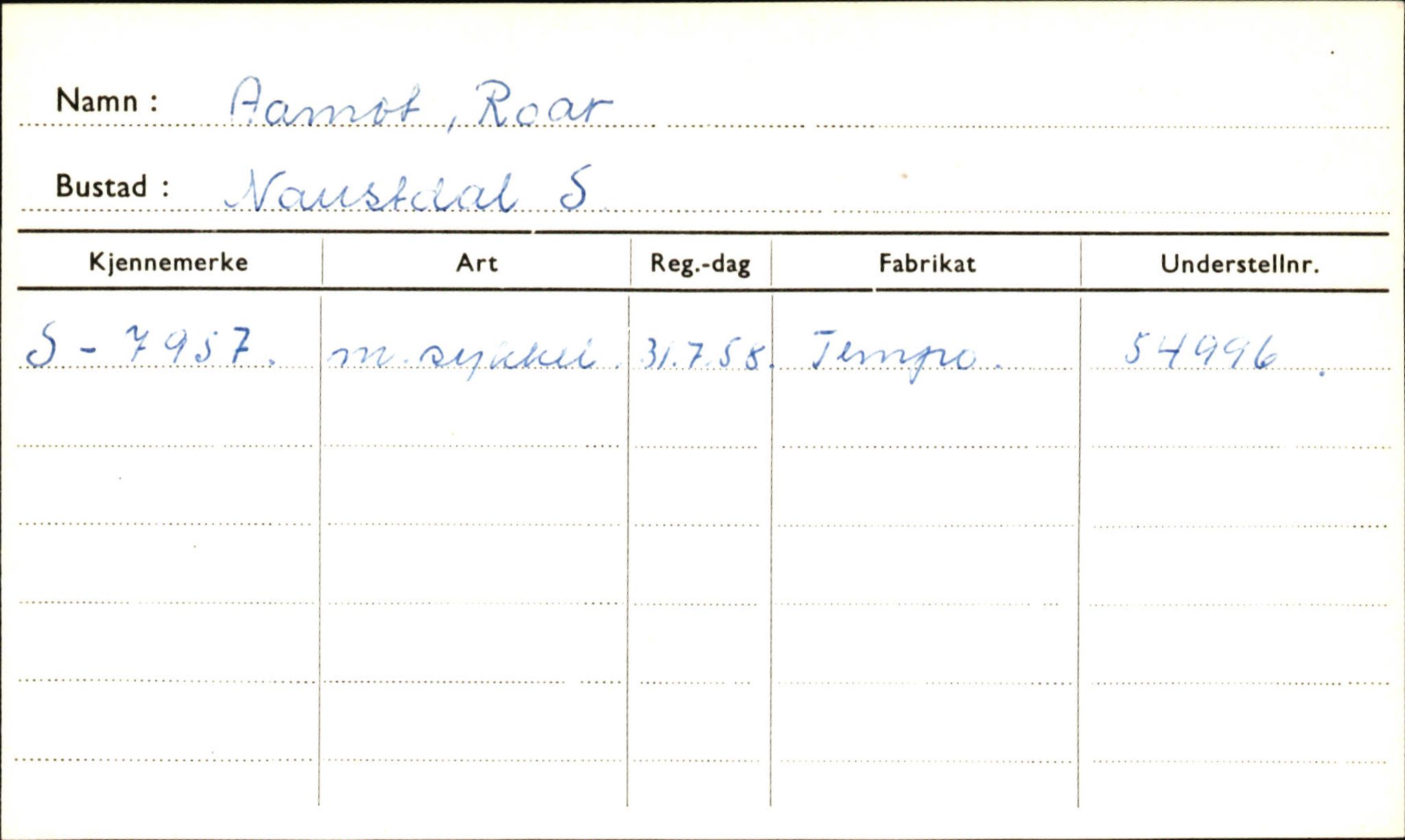 Statens vegvesen, Sogn og Fjordane vegkontor, AV/SAB-A-5301/4/F/L0002: Eigarregister Fjordane til 1.6.1961, 1930-1961, p. 801