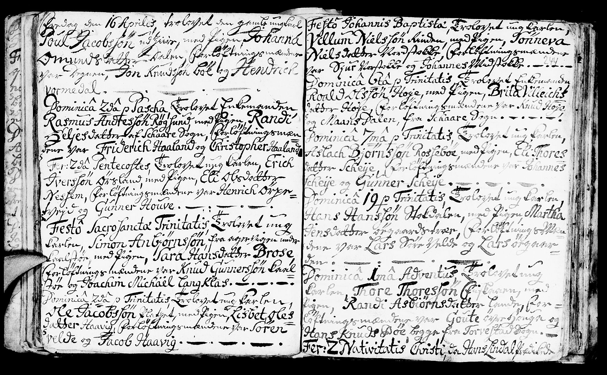 Avaldsnes sokneprestkontor, AV/SAST-A -101851/H/Ha/Haa/L0001: Parish register (official) no. A 1, 1711-1764, p. 244