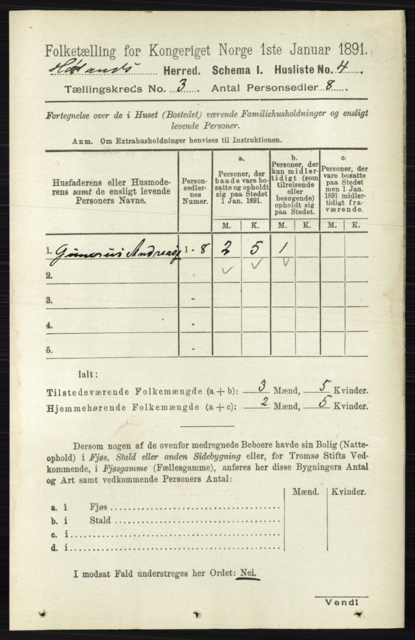 RA, 1891 census for 0221 Høland, 1891, p. 1621