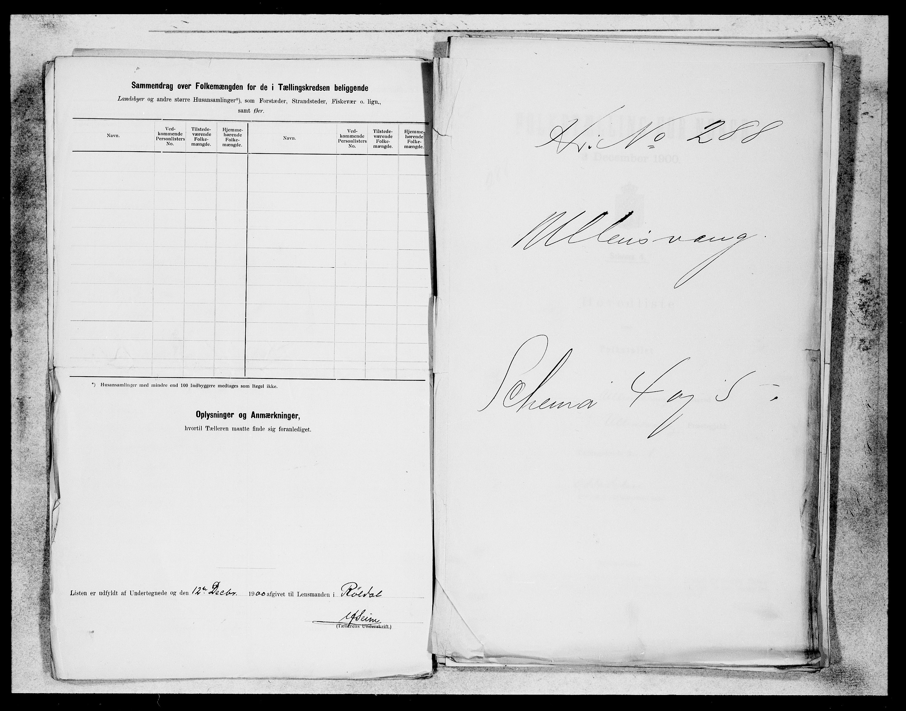 SAB, 1900 census for Røldal, 1900, p. 7