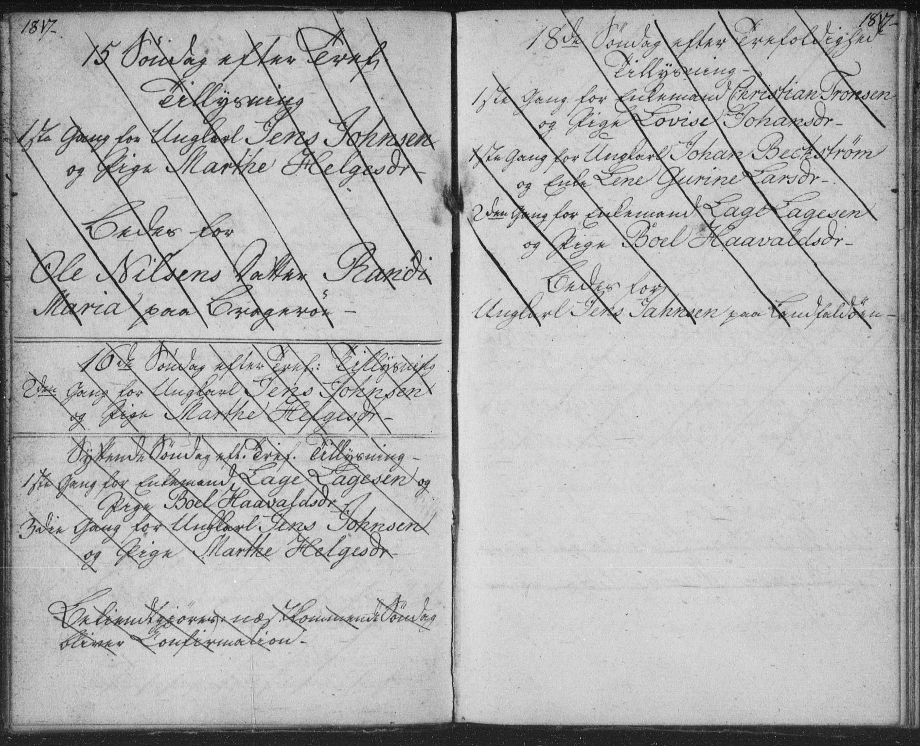 Bragernes kirkebøker, AV/SAKO-A-6/H/Ha/L0001: Banns register no. 1, 1817-1831