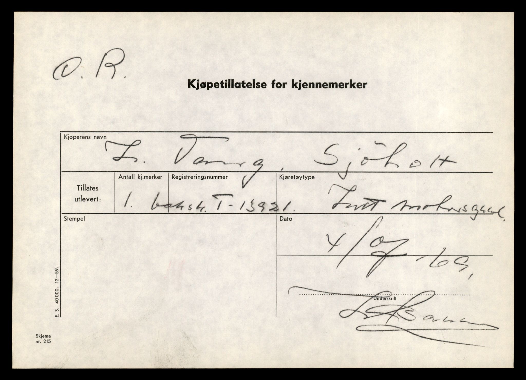 Møre og Romsdal vegkontor - Ålesund trafikkstasjon, AV/SAT-A-4099/F/Fe/L0042: Registreringskort for kjøretøy T 13906 - T 14079, 1927-1998, p. 236