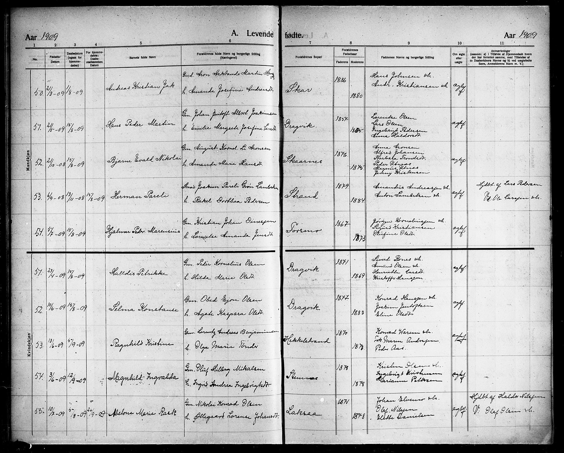 Ministerialprotokoller, klokkerbøker og fødselsregistre - Nordland, AV/SAT-A-1459/863/L0916: Parish register (copy) no. 863C06, 1907-1921