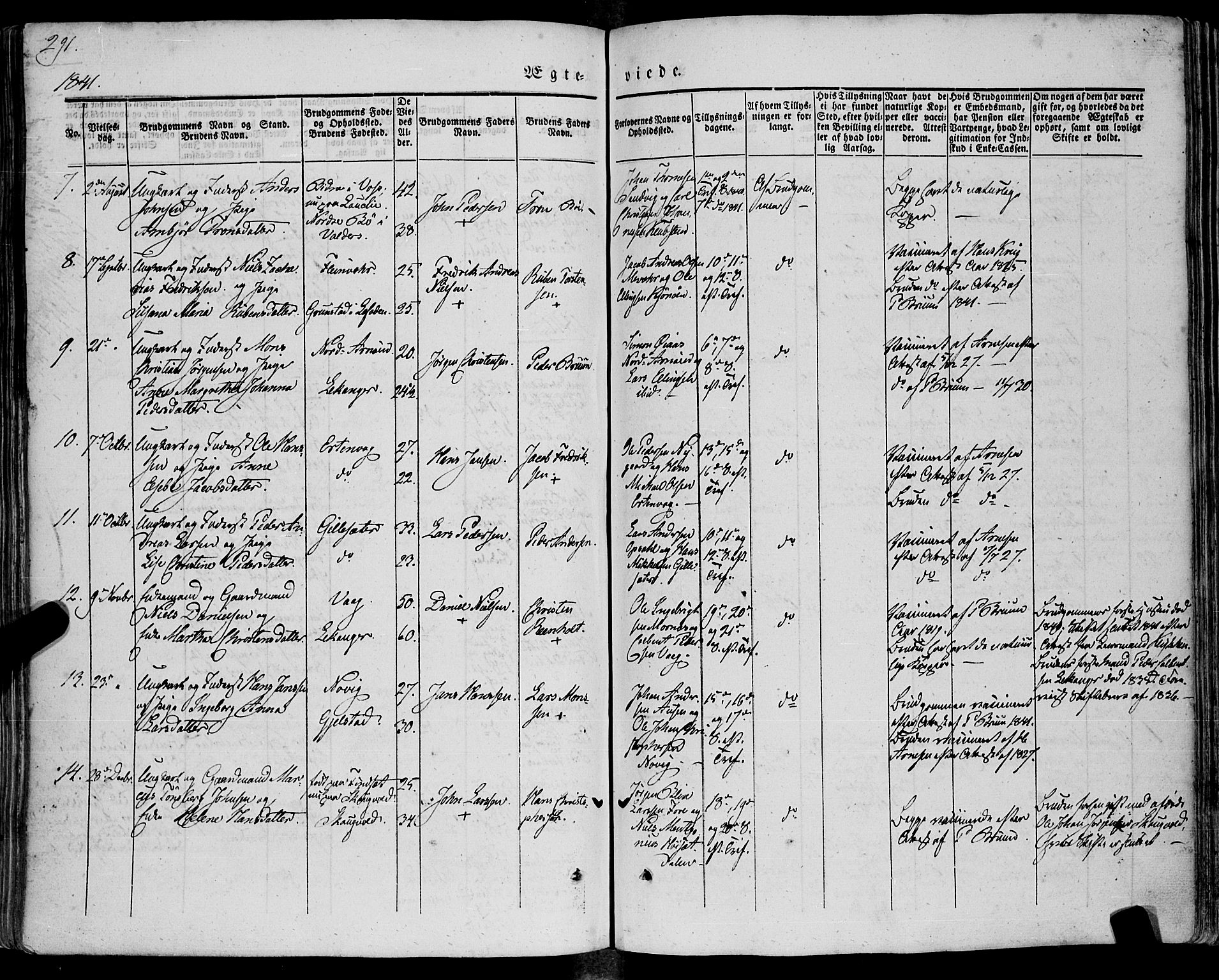 Ministerialprotokoller, klokkerbøker og fødselsregistre - Nordland, SAT/A-1459/805/L0097: Parish register (official) no. 805A04, 1837-1861, p. 291