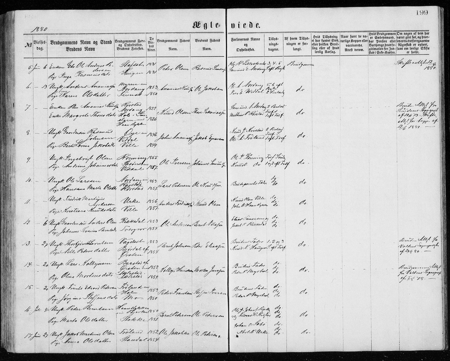 Ministerialprotokoller, klokkerbøker og fødselsregistre - Møre og Romsdal, AV/SAT-A-1454/515/L0214: Parish register (copy) no. 515C01, 1865-1883, p. 199