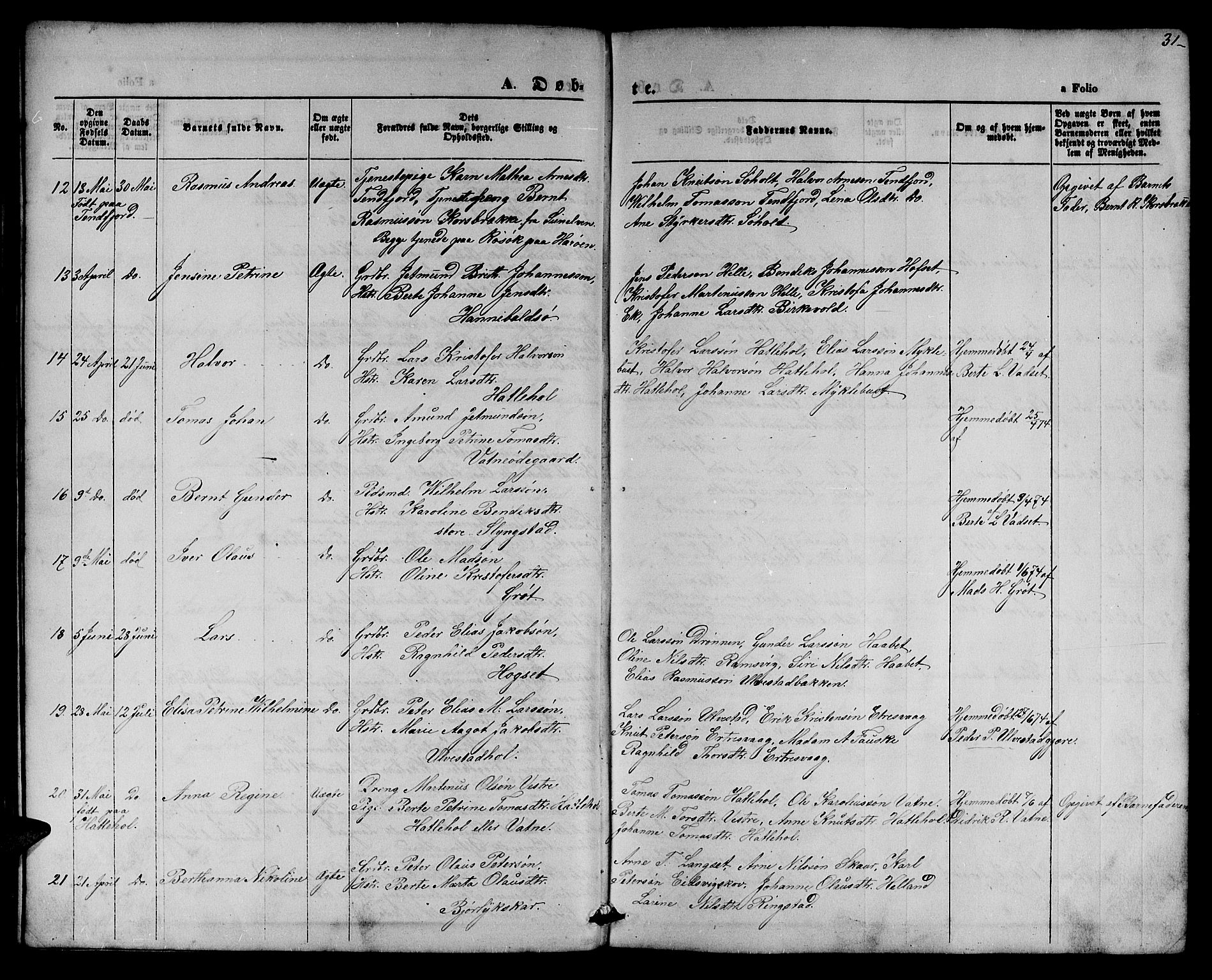 Ministerialprotokoller, klokkerbøker og fødselsregistre - Møre og Romsdal, AV/SAT-A-1454/525/L0375: Parish register (copy) no. 525C01, 1865-1879, p. 31