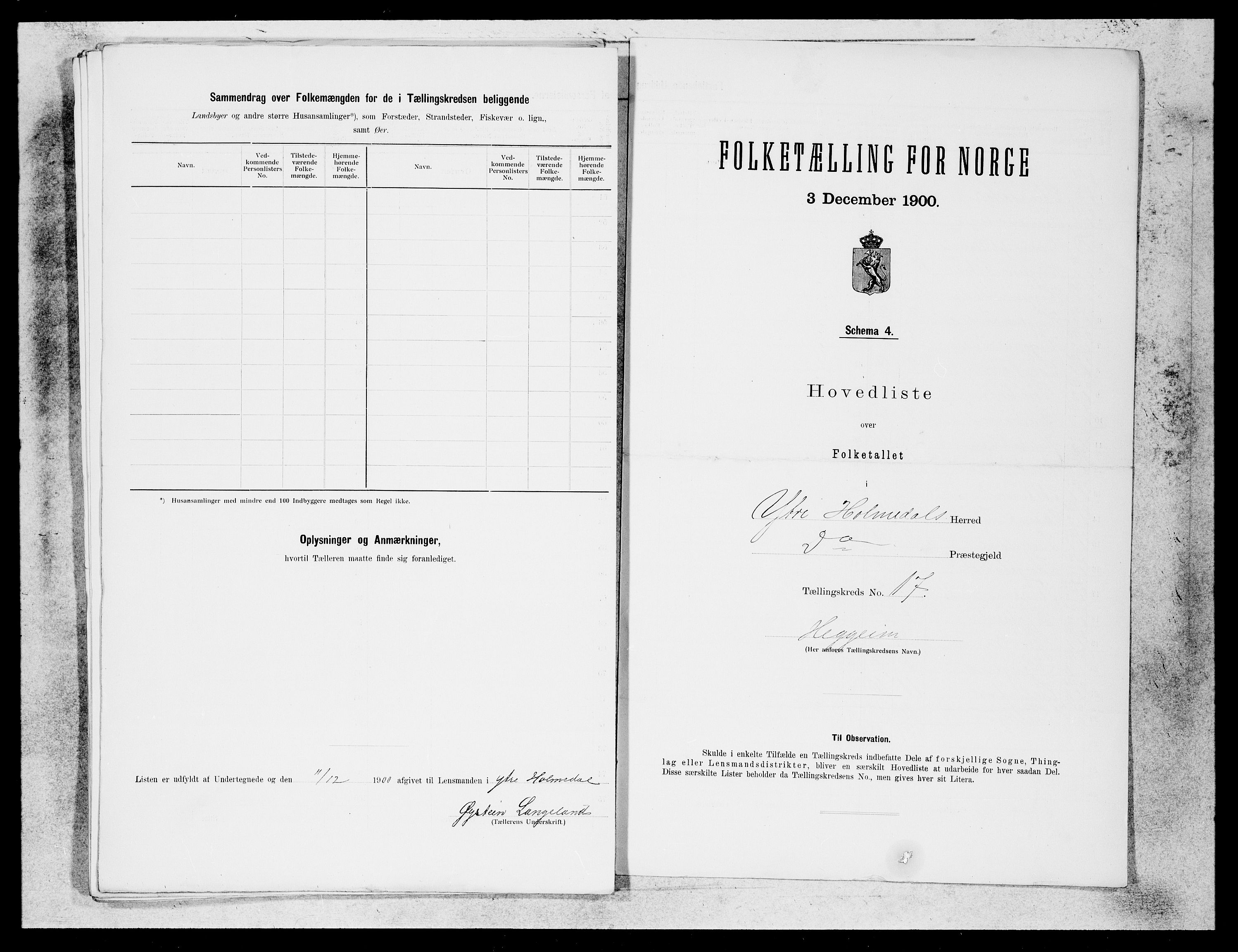 SAB, 1900 census for Ytre Holmedal, 1900, p. 39