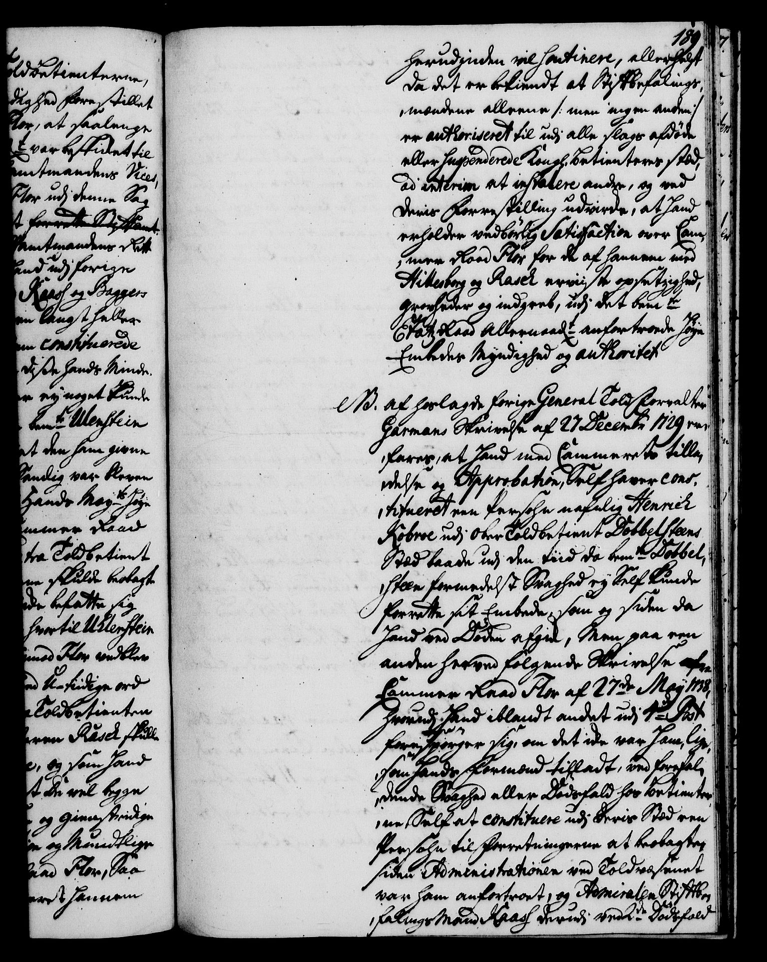 Rentekammeret, Kammerkanselliet, RA/EA-3111/G/Gh/Gha/L0024: Norsk ekstraktmemorialprotokoll (merket RK 53.69), 1742-1743, p. 189
