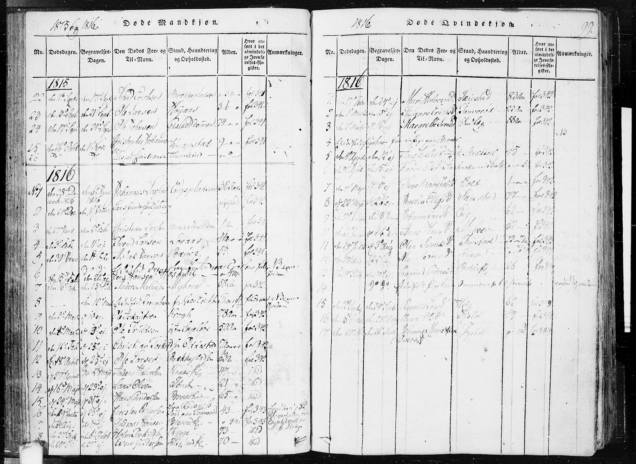 Hobøl prestekontor Kirkebøker, AV/SAO-A-2002/F/Fa/L0002: Parish register (official) no. I 2, 1814-1841, p. 99