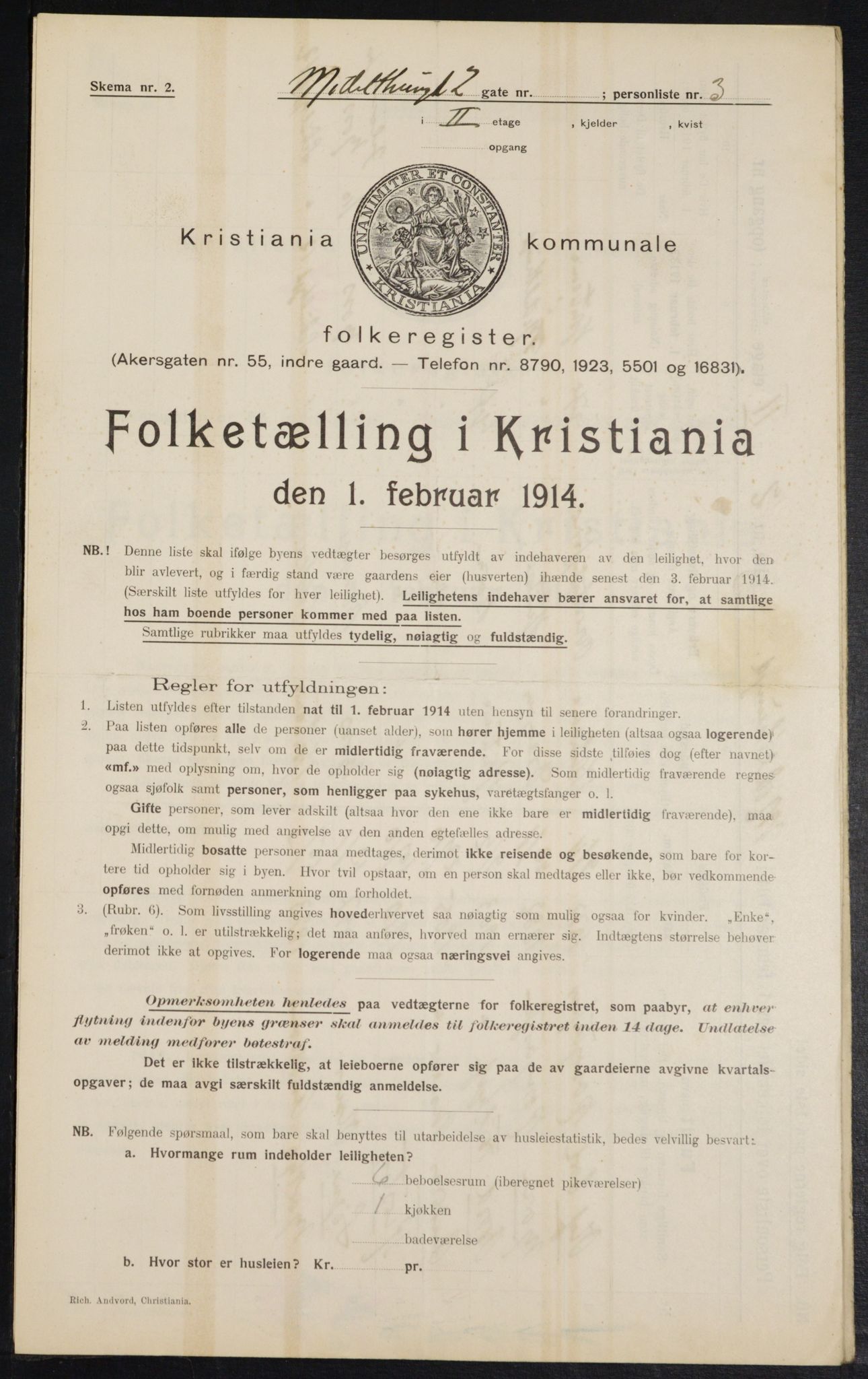 OBA, Municipal Census 1914 for Kristiania, 1914, p. 65273