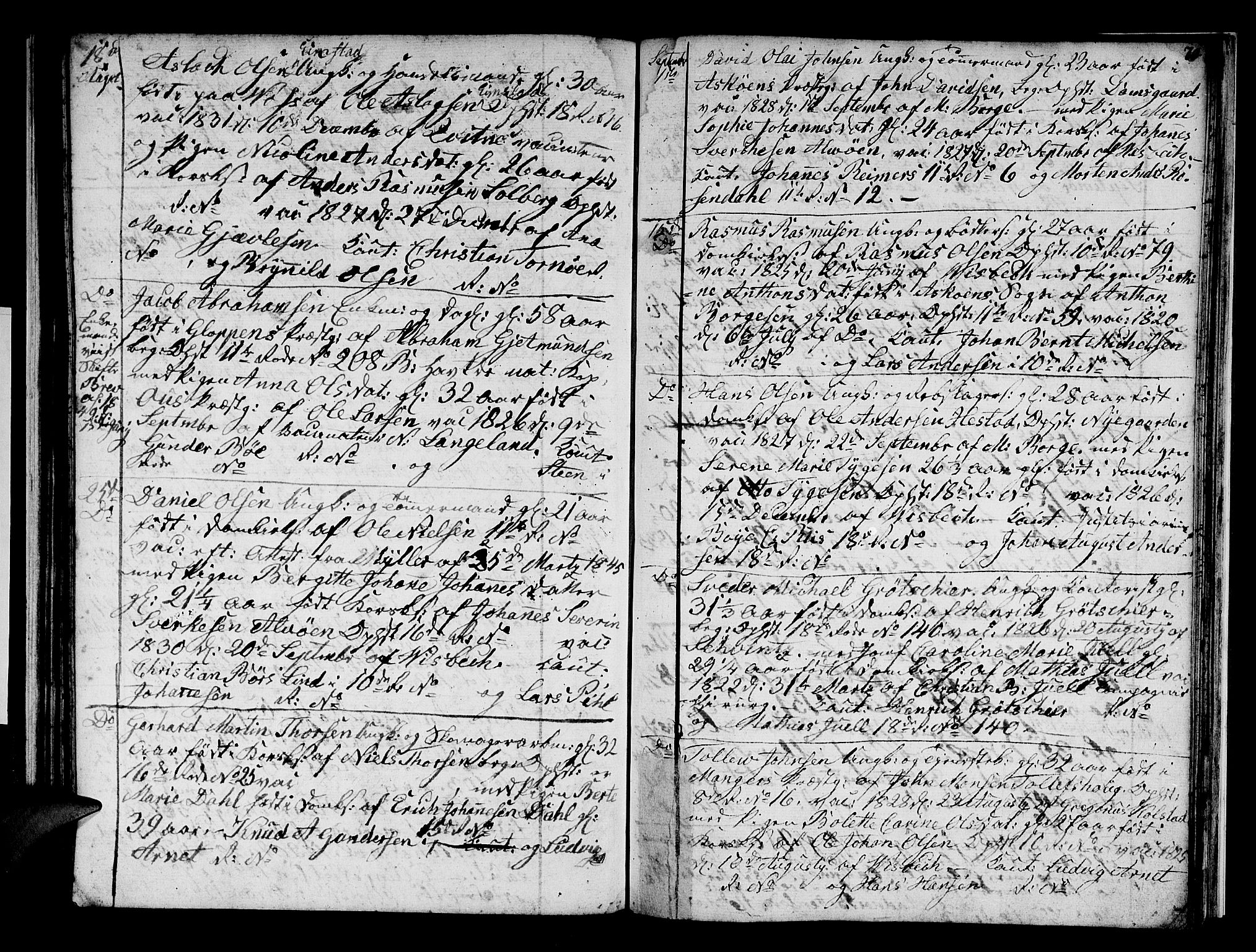 Domkirken sokneprestembete, AV/SAB-A-74801/H/Hab/L0004: Parish register (copy) no. A 4, 1820-1854, p. 70