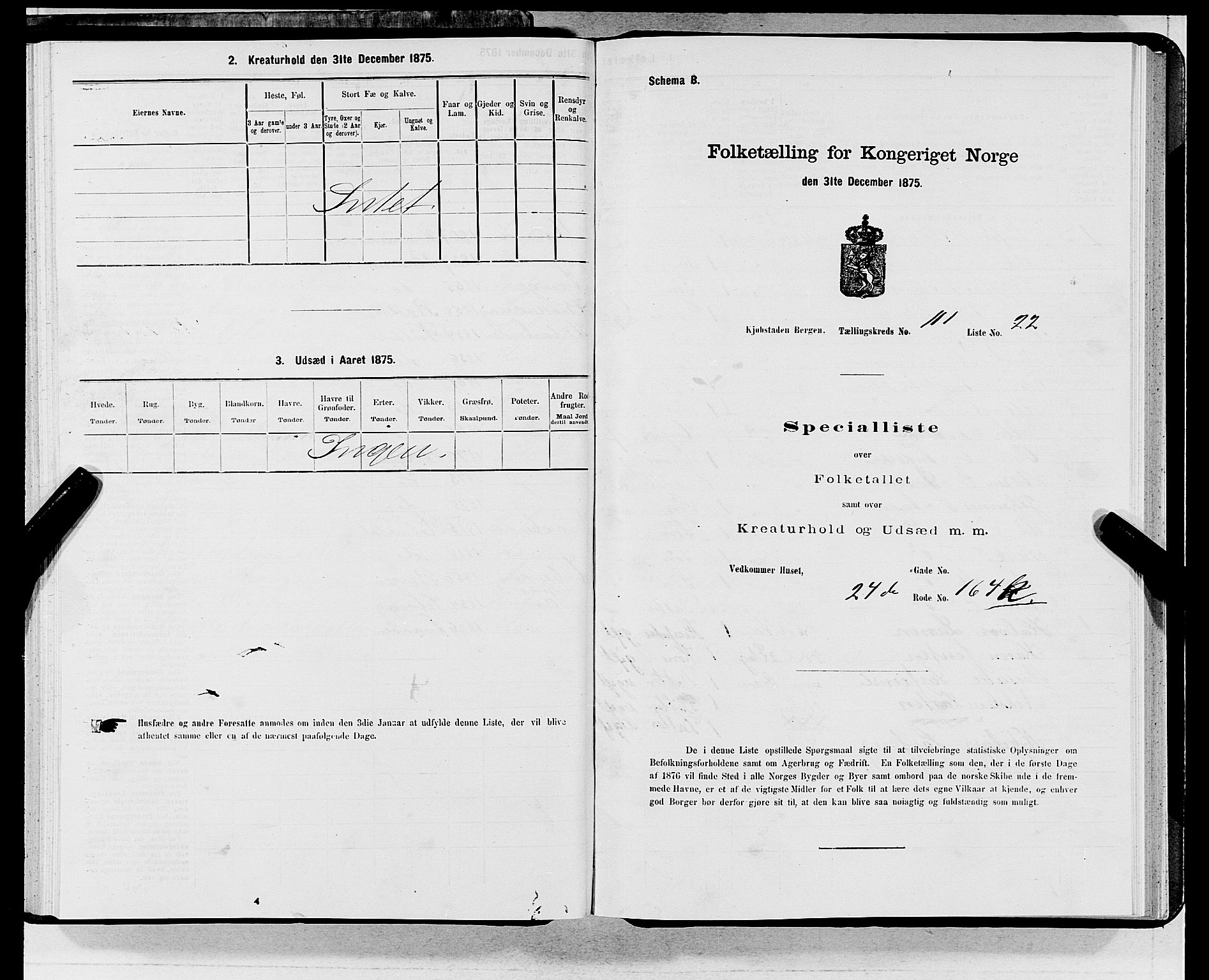 SAB, 1875 census for 1301 Bergen, 1875, p. 6064