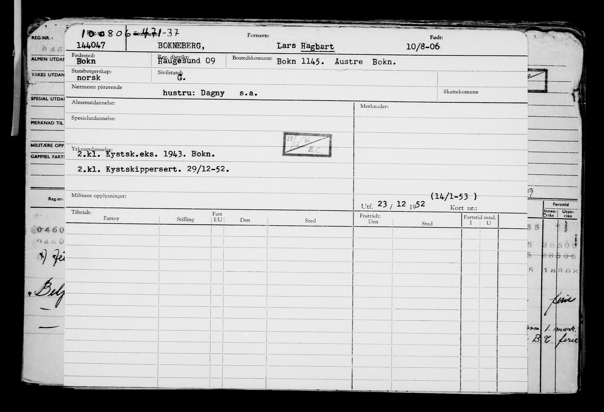 Direktoratet for sjømenn, AV/RA-S-3545/G/Gb/L0066: Hovedkort, 1906, p. 468