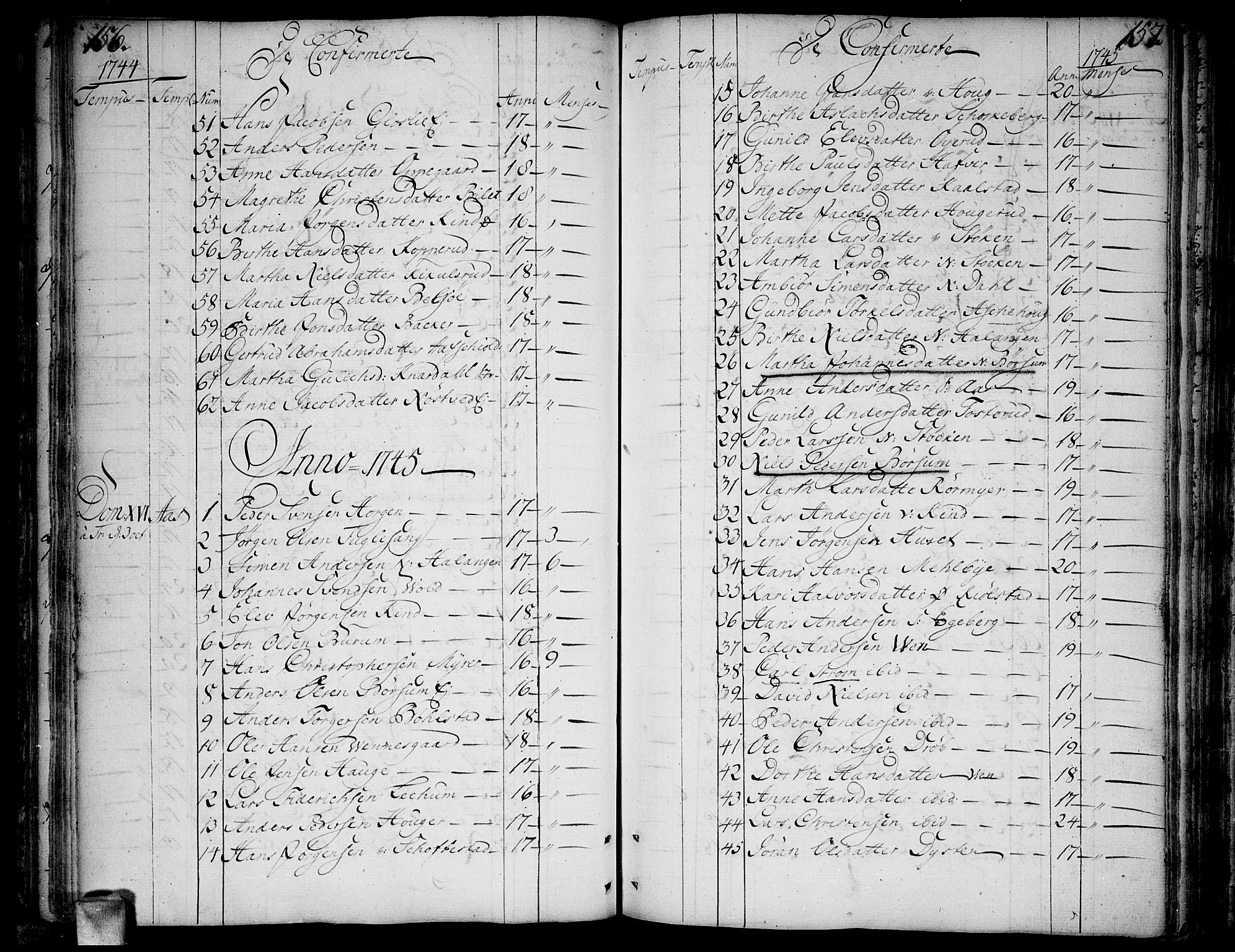 Ås prestekontor Kirkebøker, AV/SAO-A-10894/F/Fa/L0001: Parish register (official) no. I 1, 1742-1778, p. 156-157