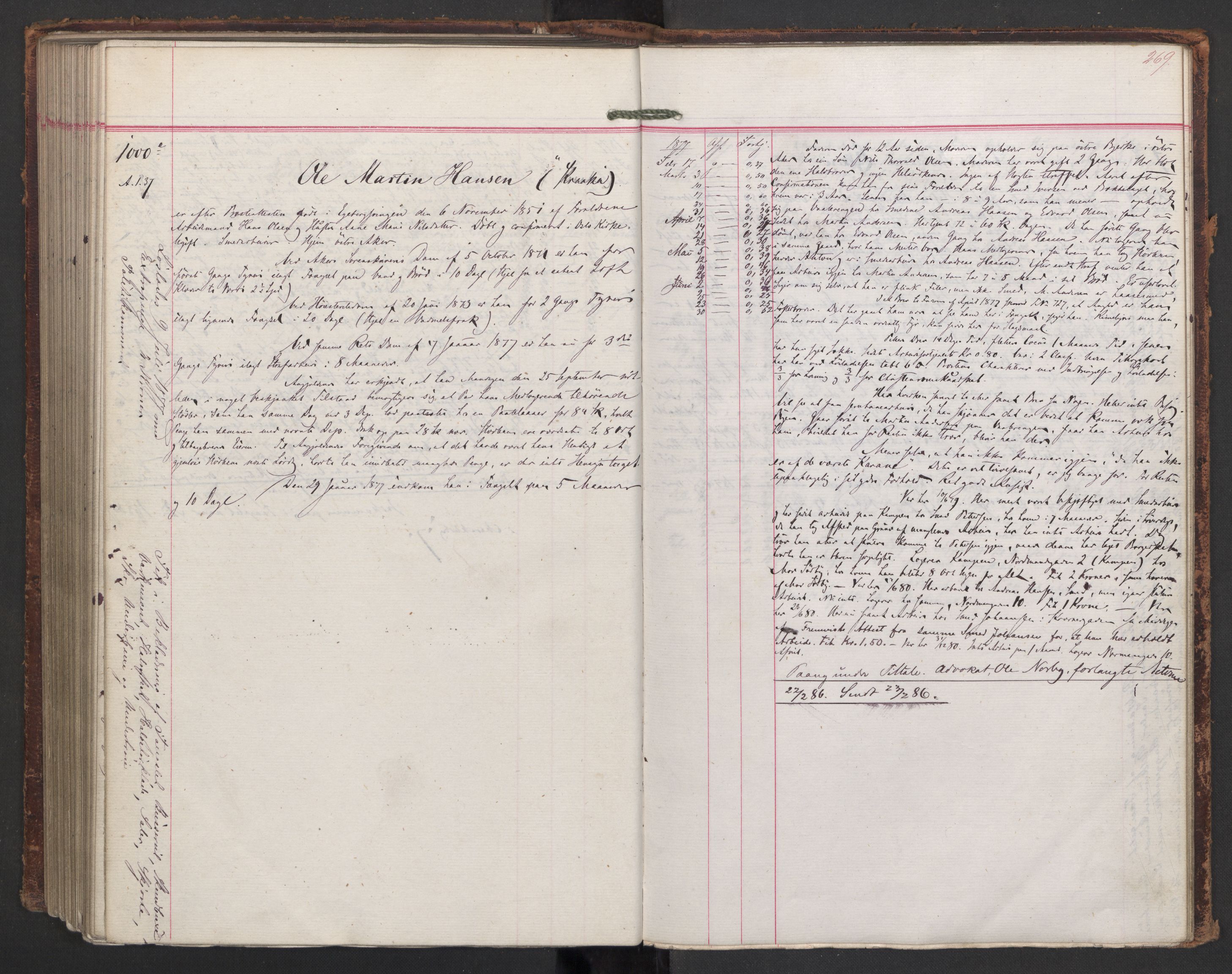 Botsfengslet, AV/RA-S-1539/D/Db/Dbb/L0016: 728e - 20f, 1875-1877, p. 269