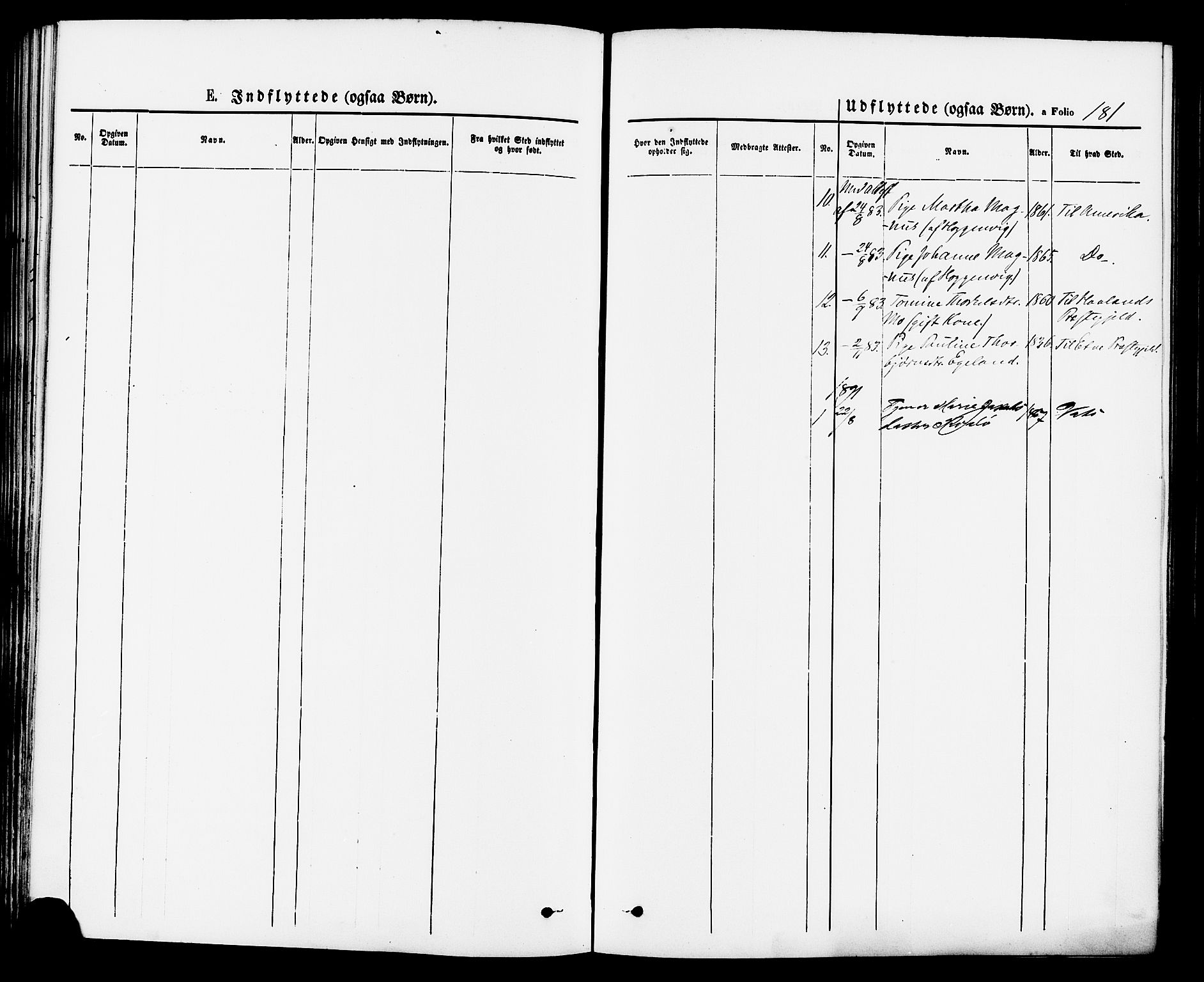 Vikedal sokneprestkontor, SAST/A-101840/01/IV: Parish register (official) no. A 7, 1868-1883, p. 181