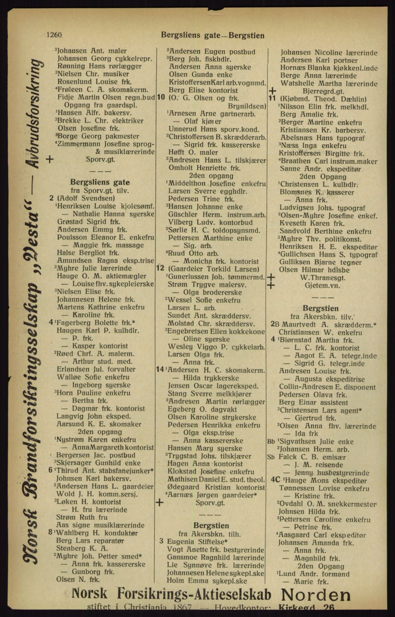 Kristiania/Oslo adressebok, PUBL/-, 1916, p. 1260