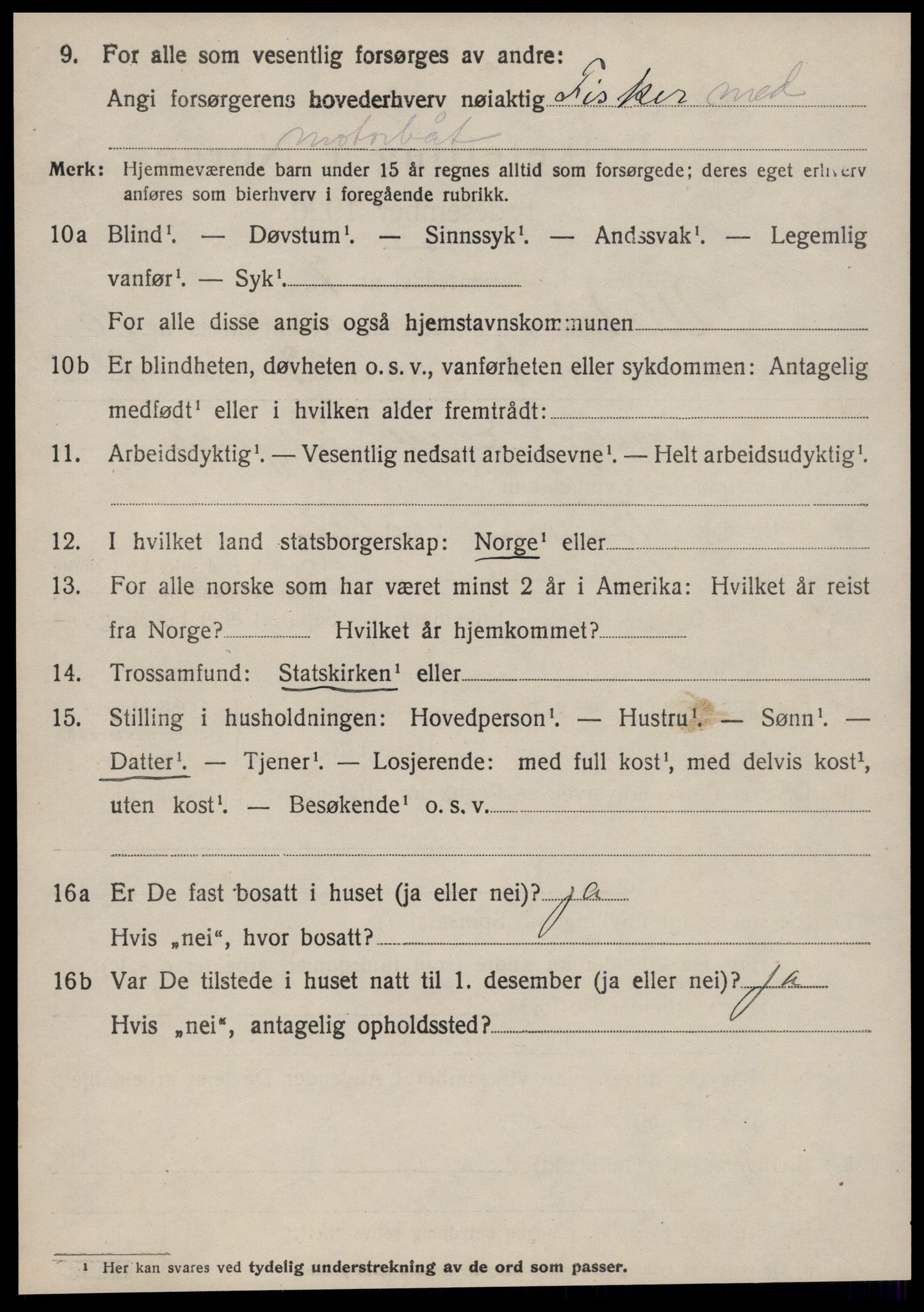 SAT, 1920 census for Ulstein, 1920, p. 5327