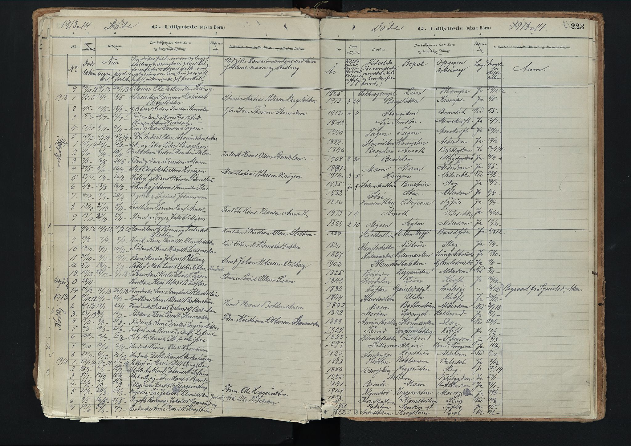 Nord-Fron prestekontor, AV/SAH-PREST-080/H/Ha/Haa/L0003: Parish register (official) no. 3, 1884-1914, p. 223