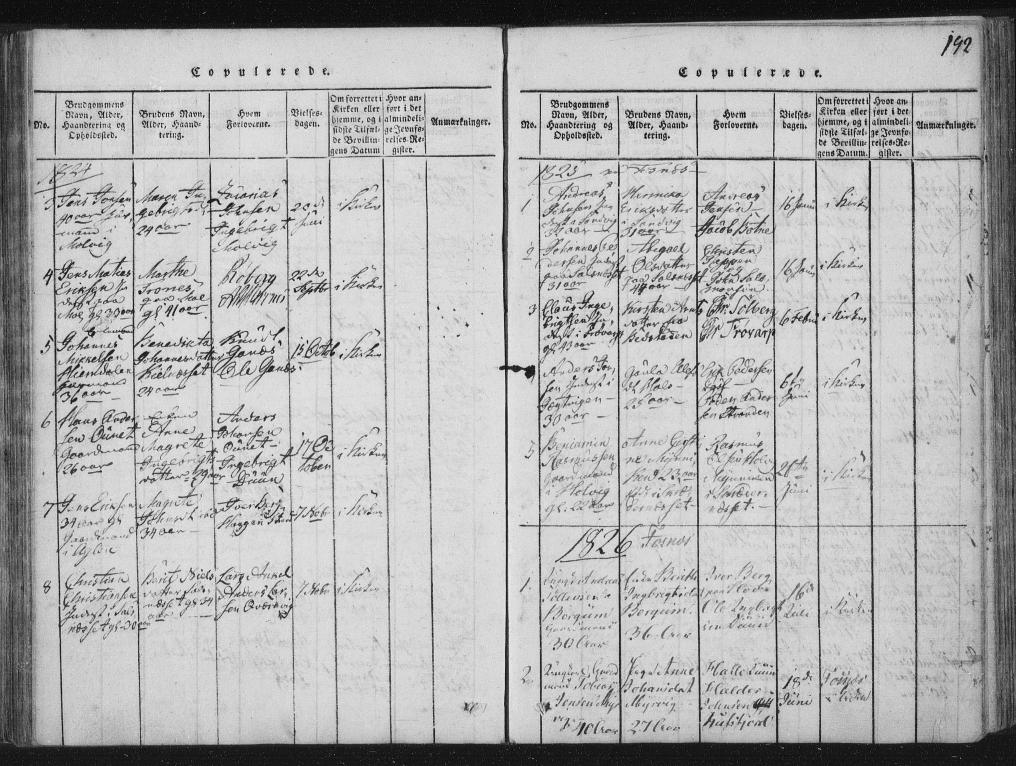 Ministerialprotokoller, klokkerbøker og fødselsregistre - Nord-Trøndelag, SAT/A-1458/773/L0609: Parish register (official) no. 773A03 /1, 1815-1830, p. 192
