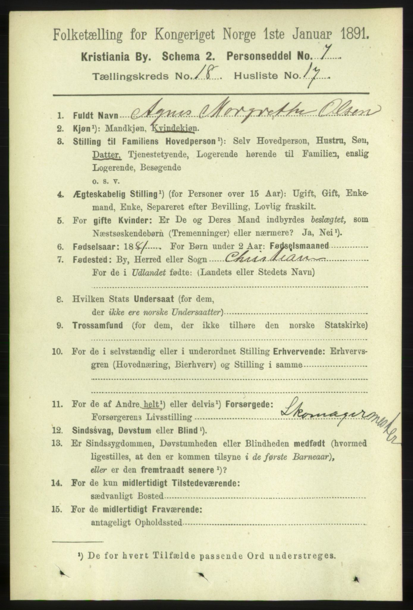 RA, 1891 census for 0301 Kristiania, 1891, p. 9326