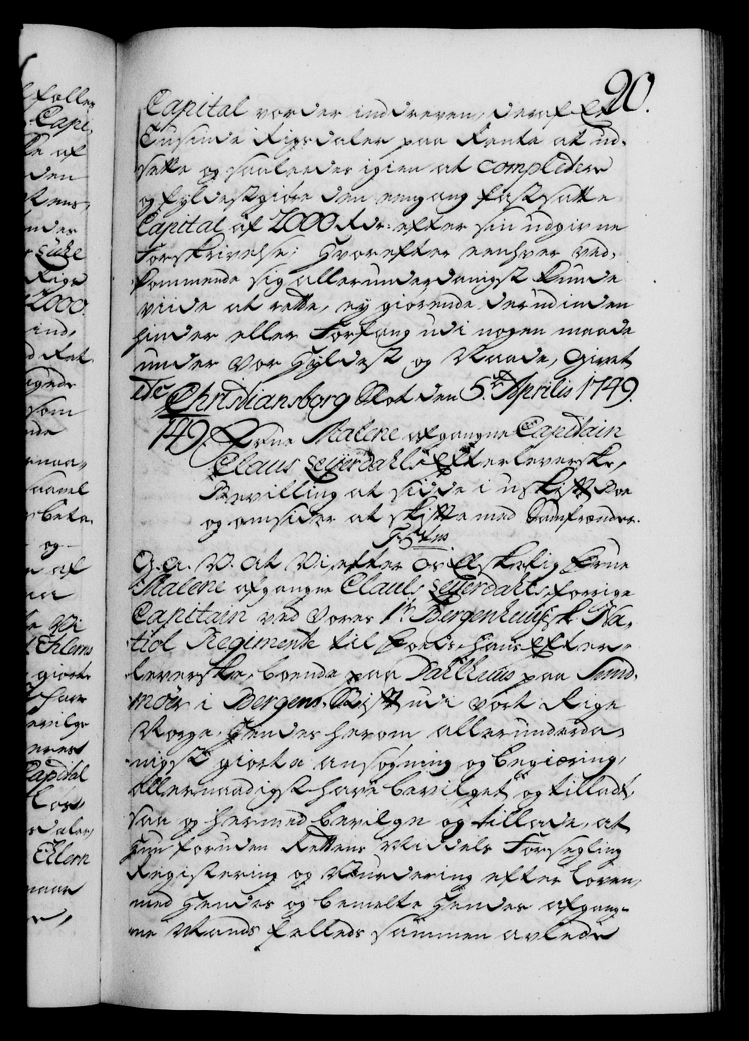 Danske Kanselli 1572-1799, AV/RA-EA-3023/F/Fc/Fca/Fcaa/L0036: Norske registre, 1749-1750, p. 90a