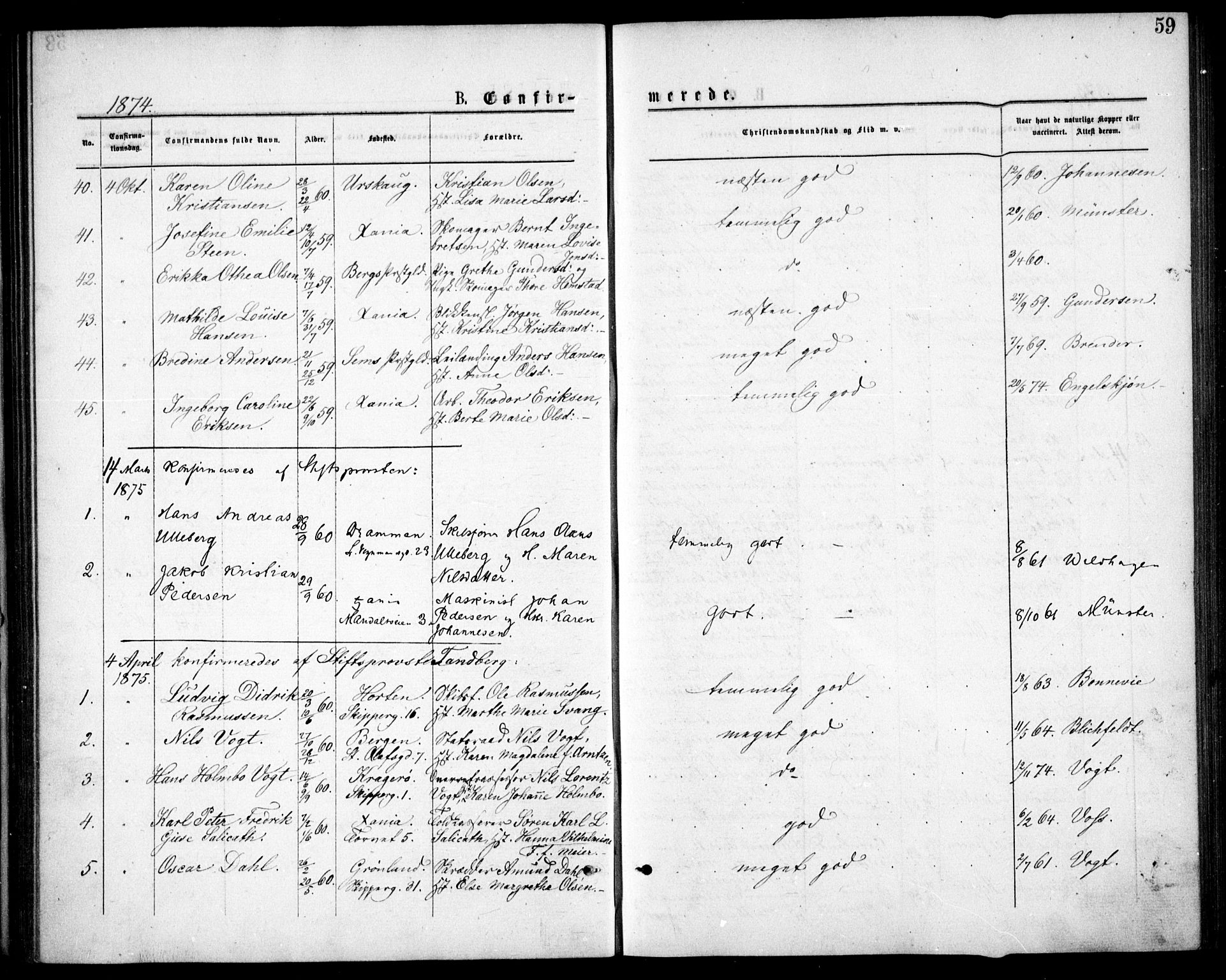 Oslo domkirke Kirkebøker, SAO/A-10752/F/Fa/L0018: Parish register (official) no. 18, 1872-1886, p. 59
