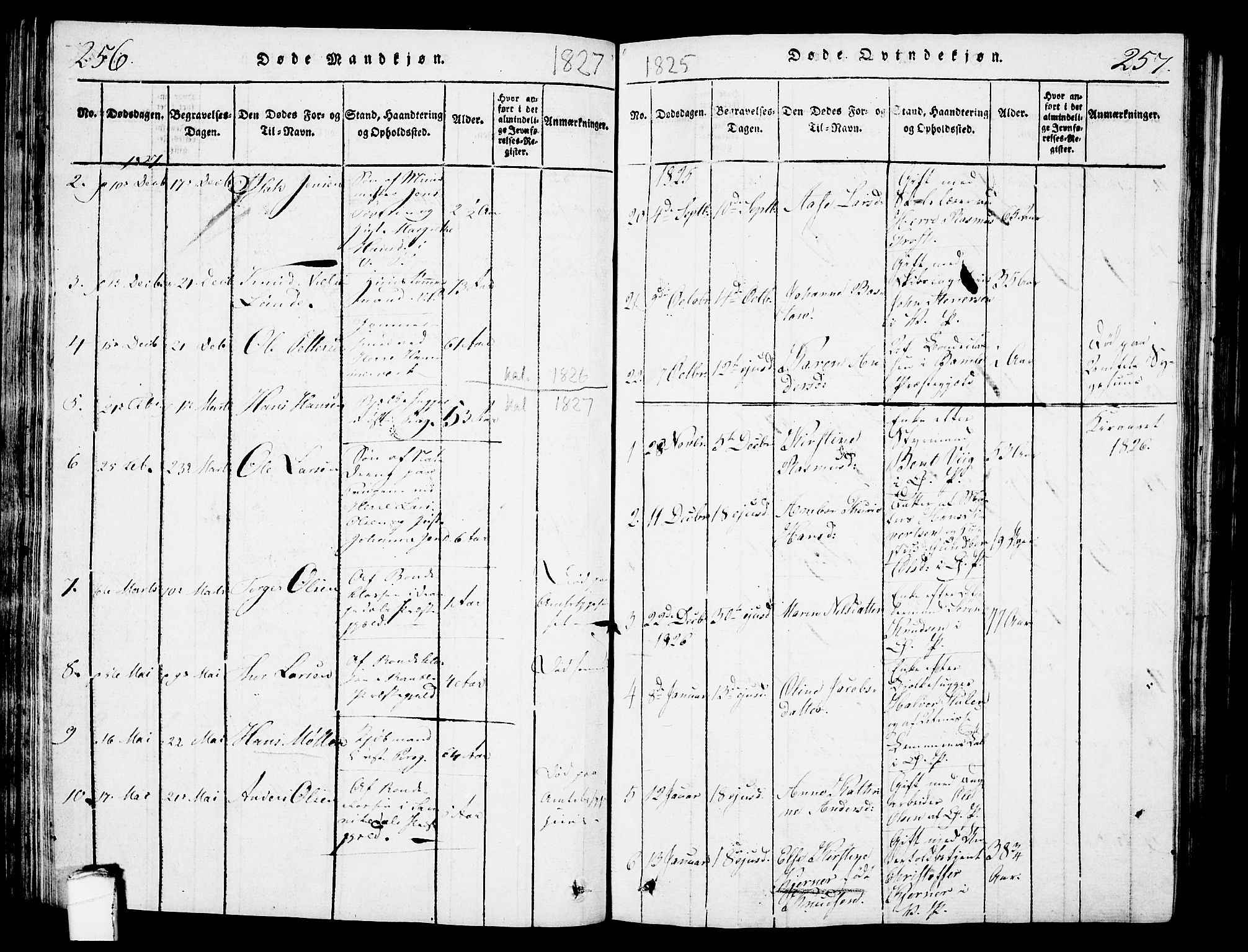 Porsgrunn kirkebøker , SAKO/A-104/G/Gb/L0001: Parish register (copy) no. II 1, 1817-1828, p. 256-257