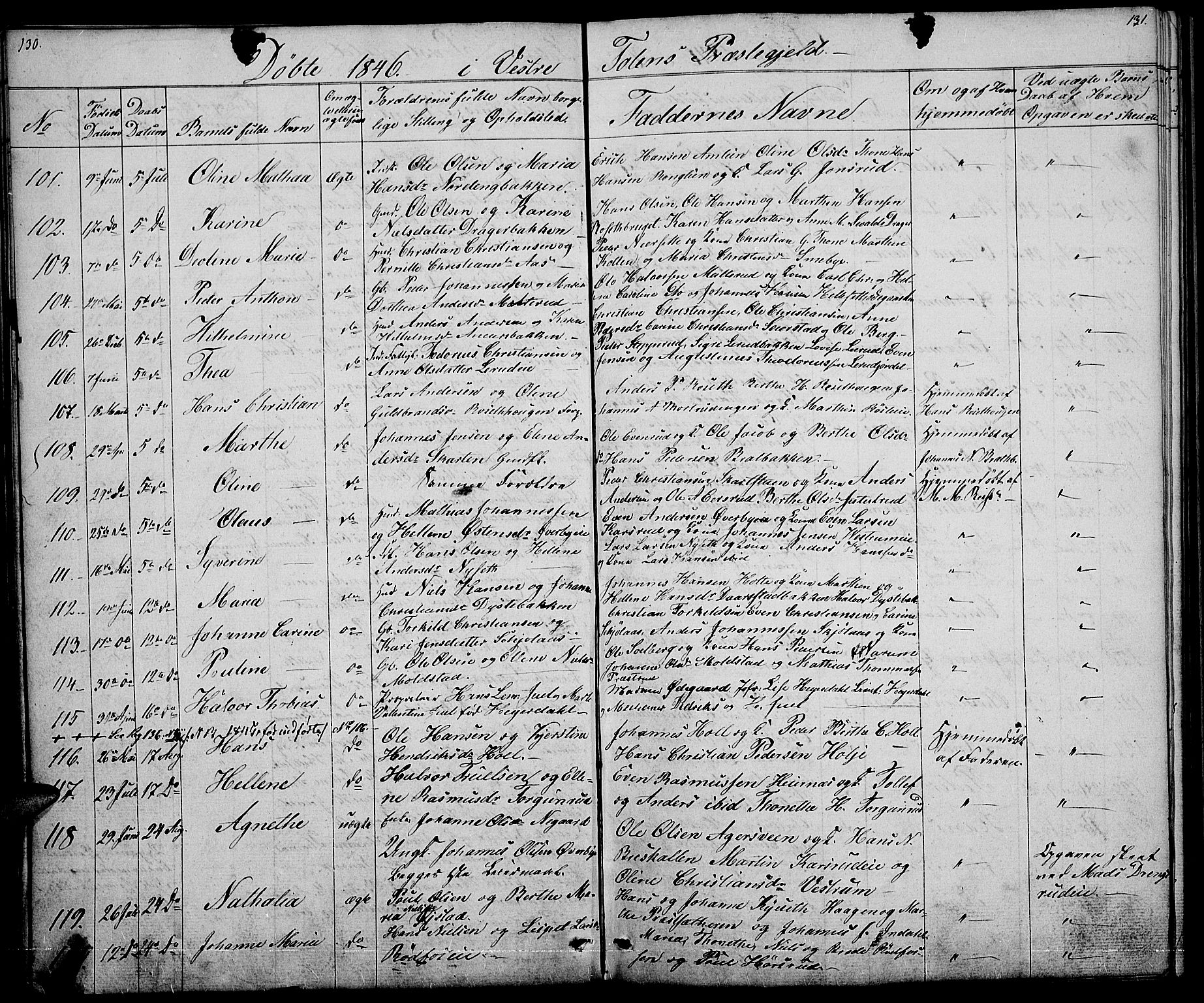 Vestre Toten prestekontor, AV/SAH-PREST-108/H/Ha/Hab/L0002: Parish register (copy) no. 2, 1836-1848, p. 130-131