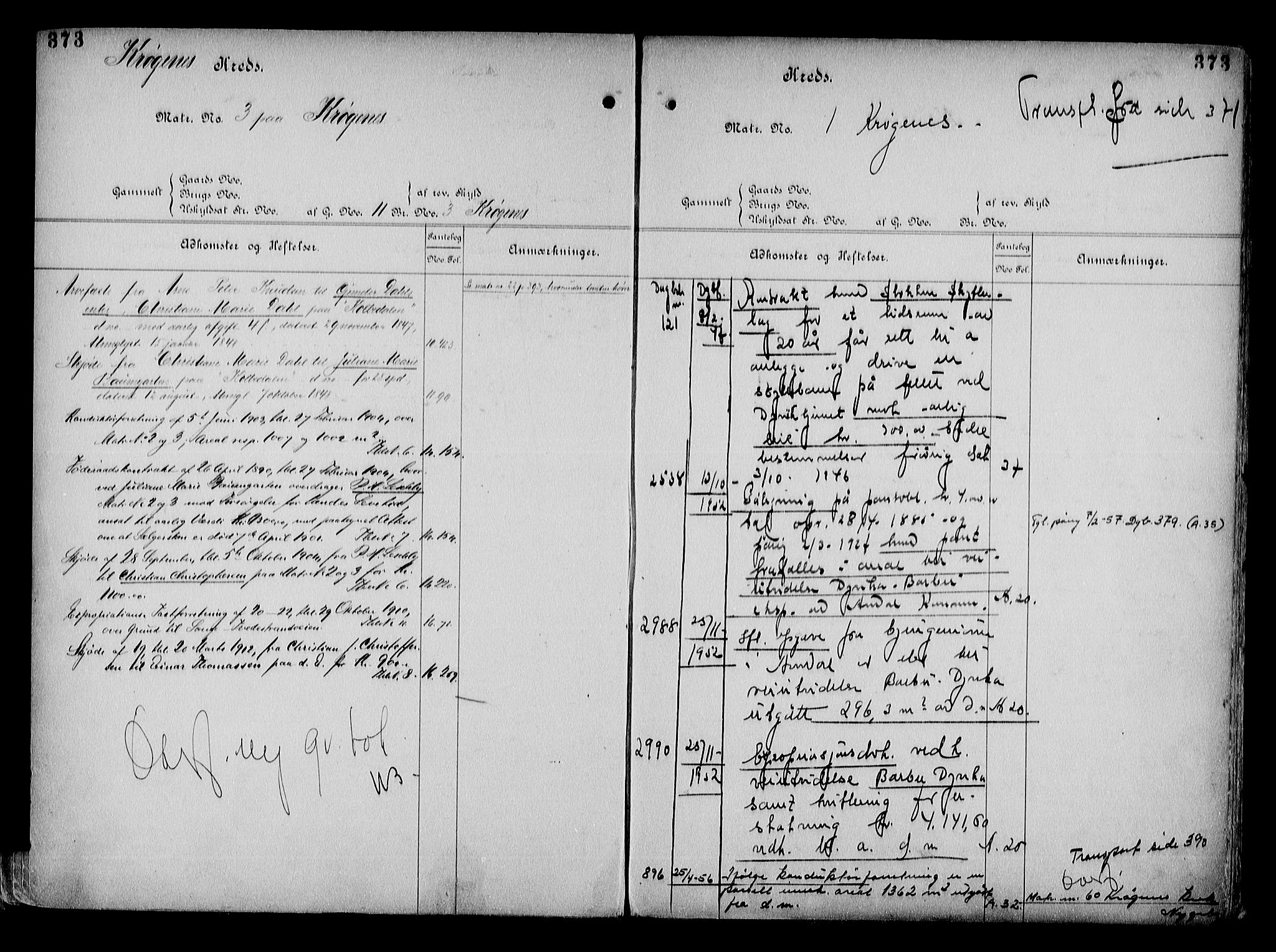 Arendal byfogd, AV/SAK-1222-0001/G/Ga/L0015: Mortgage register no. 13, 1860-1960, p. 373