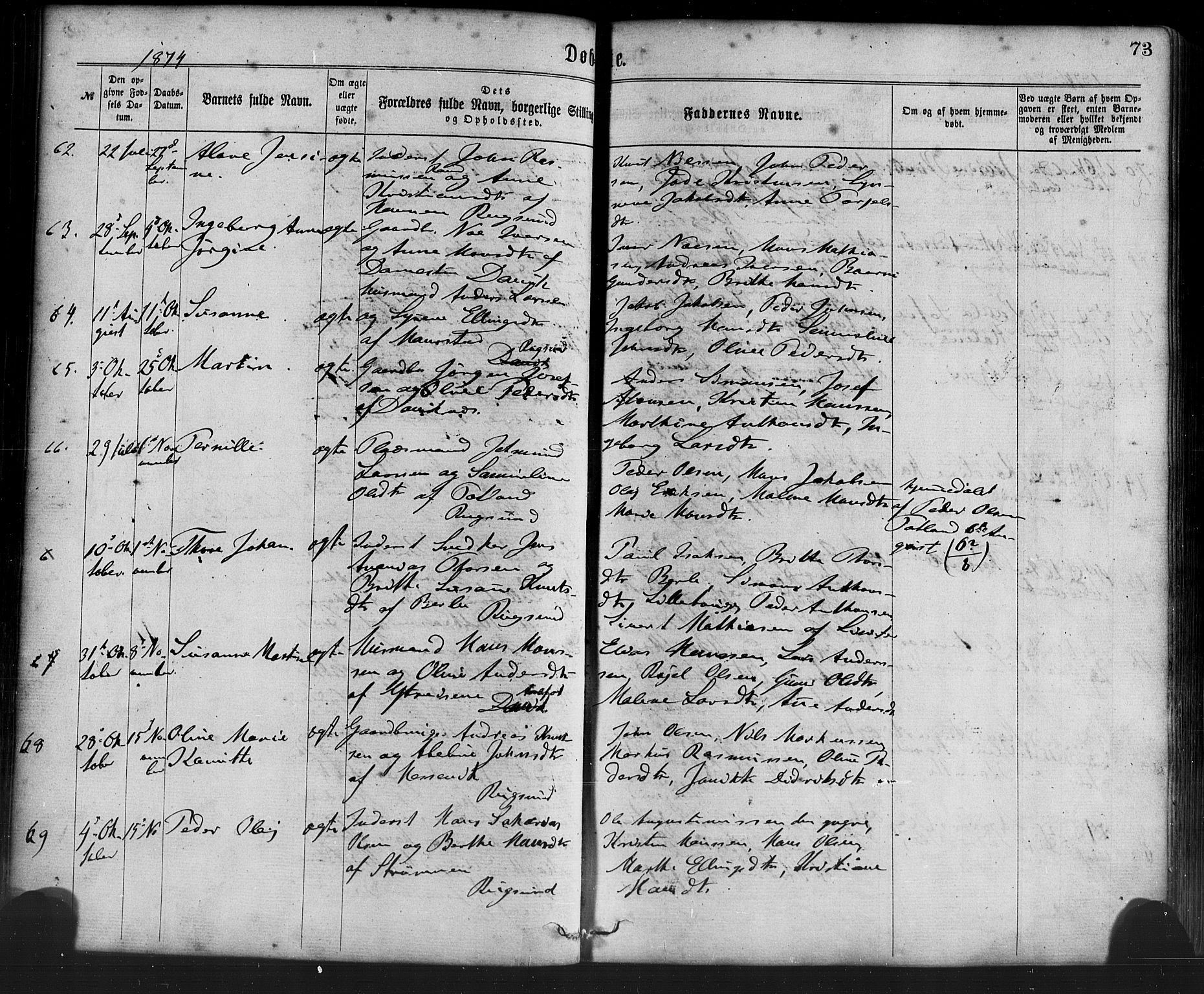 Davik sokneprestembete, AV/SAB-A-79701/H/Haa/Haaa/L0006: Parish register (official) no. A 6, 1867-1881, p. 73