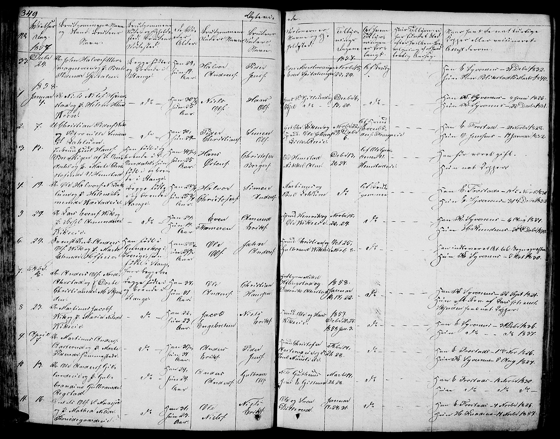 Stange prestekontor, AV/SAH-PREST-002/L/L0003: Parish register (copy) no. 3, 1840-1864, p. 349