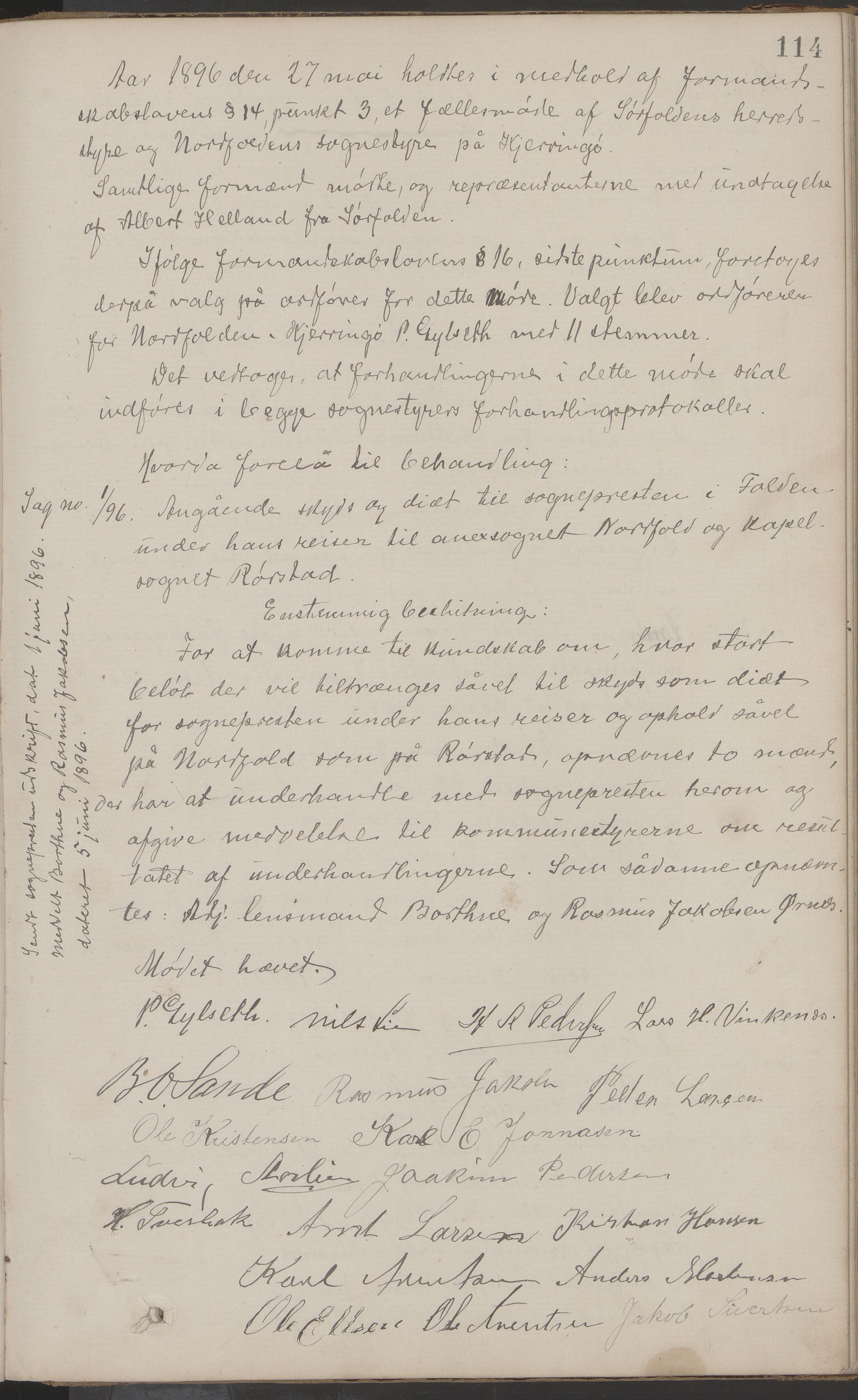 Nordfold kommune. Formannskapet, AIN/K-18461.150/A/Aa/L0001: Møtebok, 1887-1899, p. 114