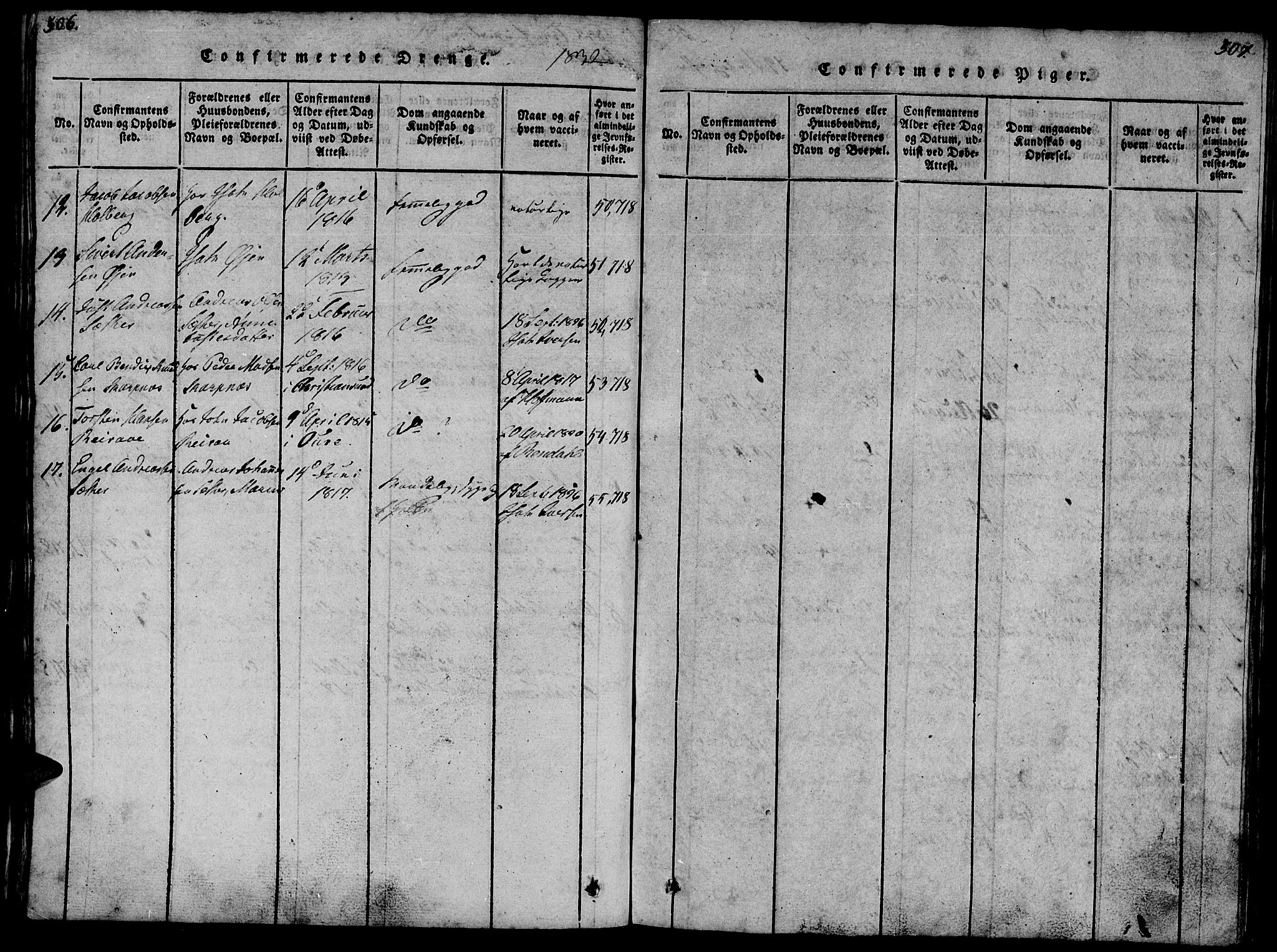 Ministerialprotokoller, klokkerbøker og fødselsregistre - Møre og Romsdal, AV/SAT-A-1454/581/L0933: Parish register (official) no. 581A03 /1, 1819-1836, p. 506-507