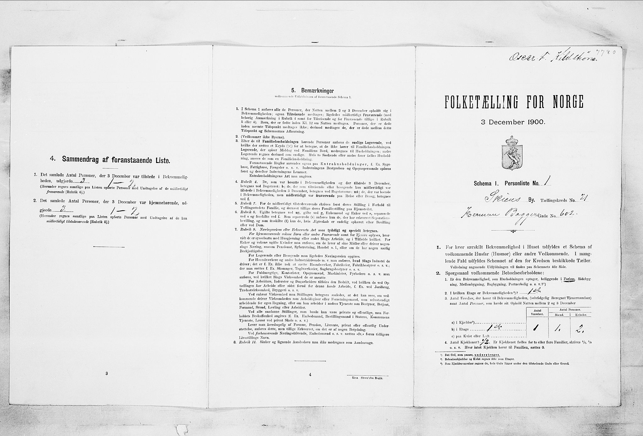 SAKO, 1900 census for Skien, 1900, p. 3751