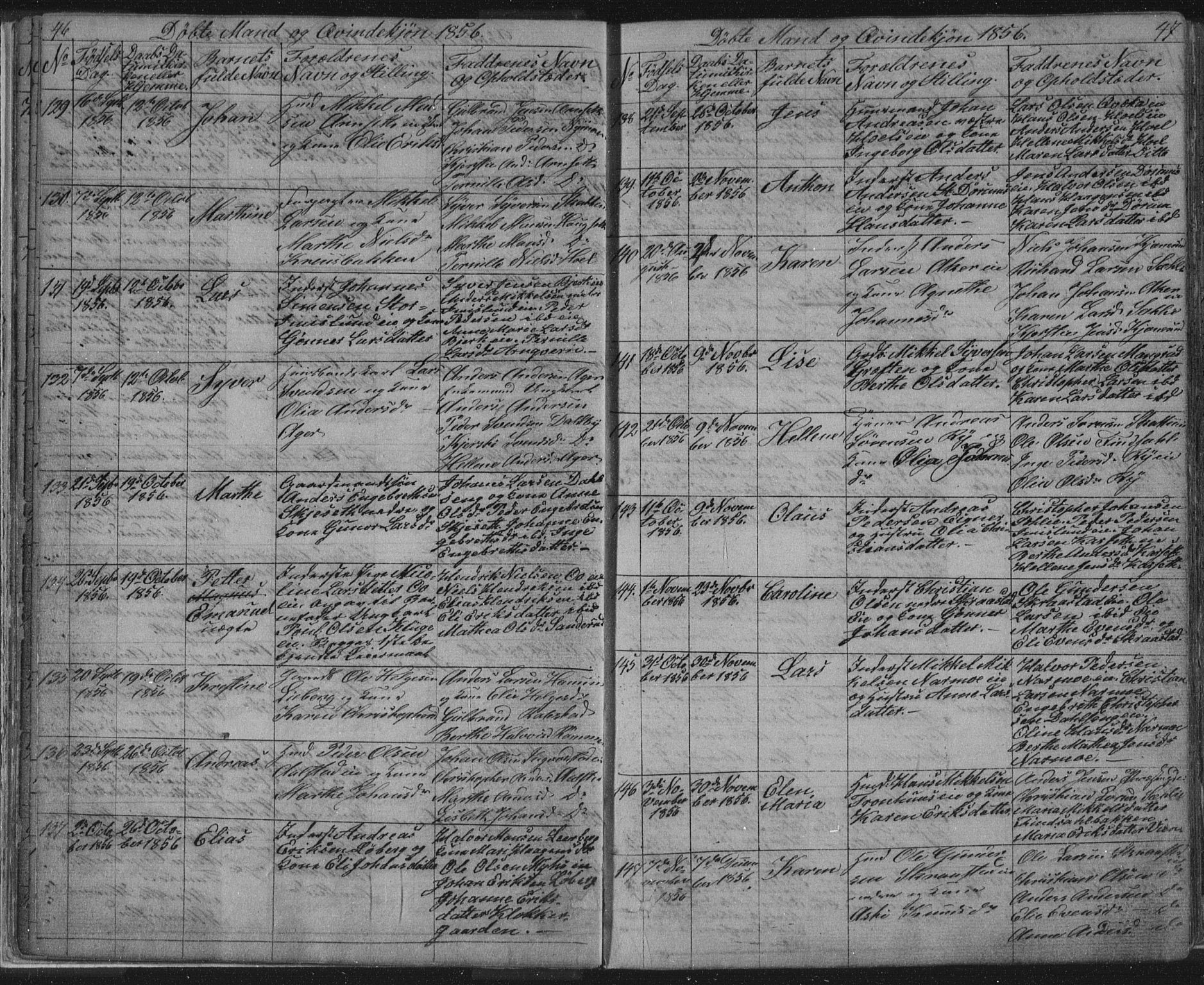 Vang prestekontor, Hedmark, AV/SAH-PREST-008/H/Ha/Hab/L0010A: Parish register (copy) no. 10a, 1854-1896, p. 46-47