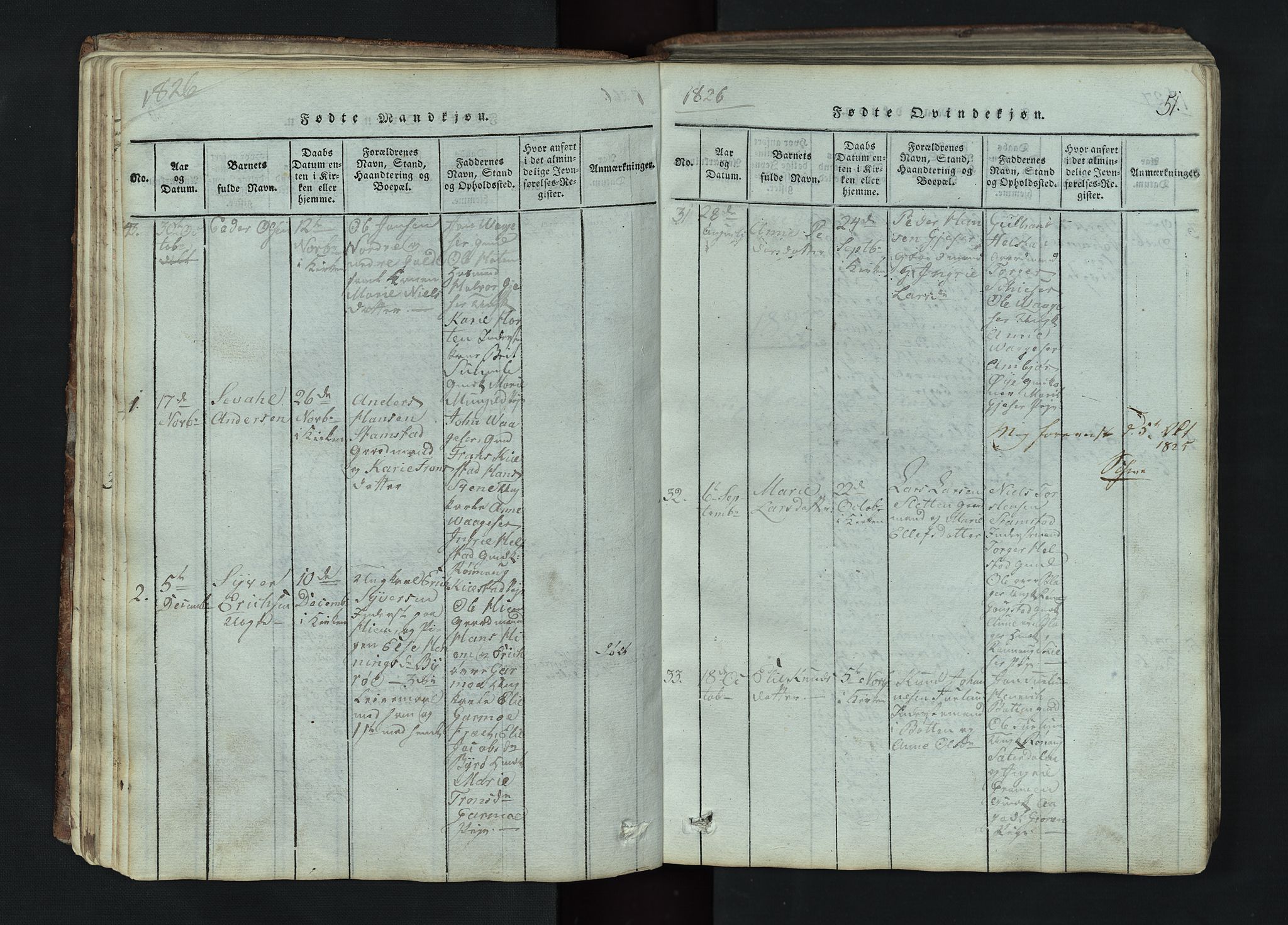 Lom prestekontor, AV/SAH-PREST-070/L/L0002: Parish register (copy) no. 2, 1815-1844, p. 51